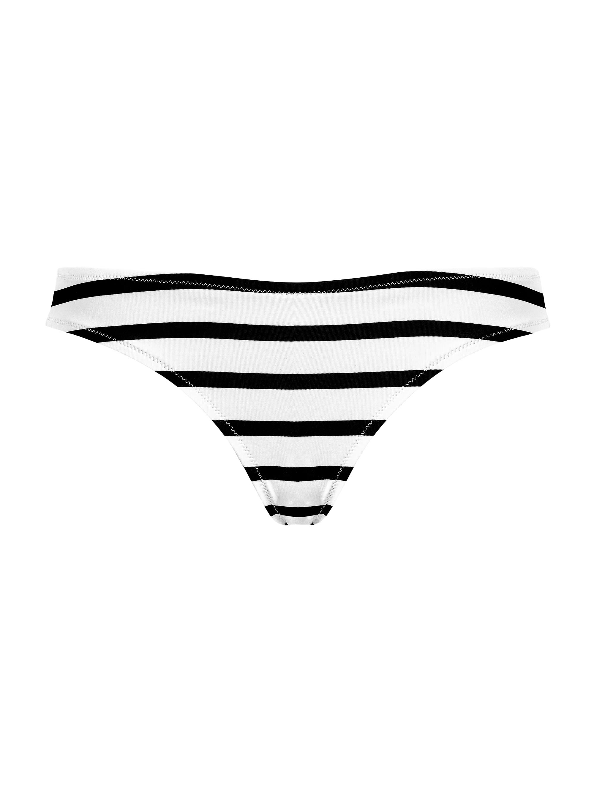 Vilebrequin Women's Striped Low-Rise Bikini Bottom - Noir Blanc