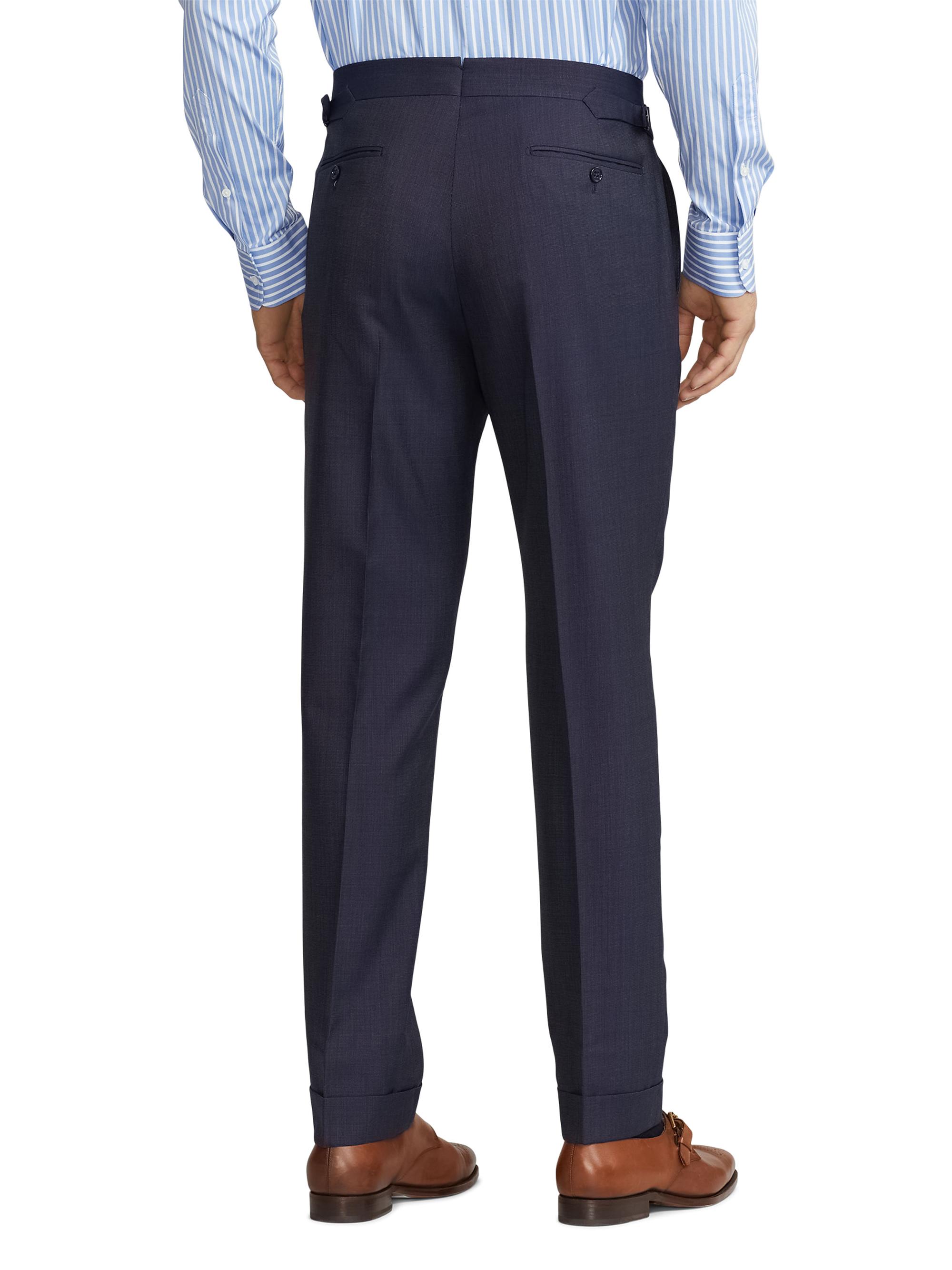 【新品】RALPH LAUREN PURPLE LABLEブラック絹麻スラックス Ralph Lauren Purple Label Hand-Tailored Herringbone Suit Trousers