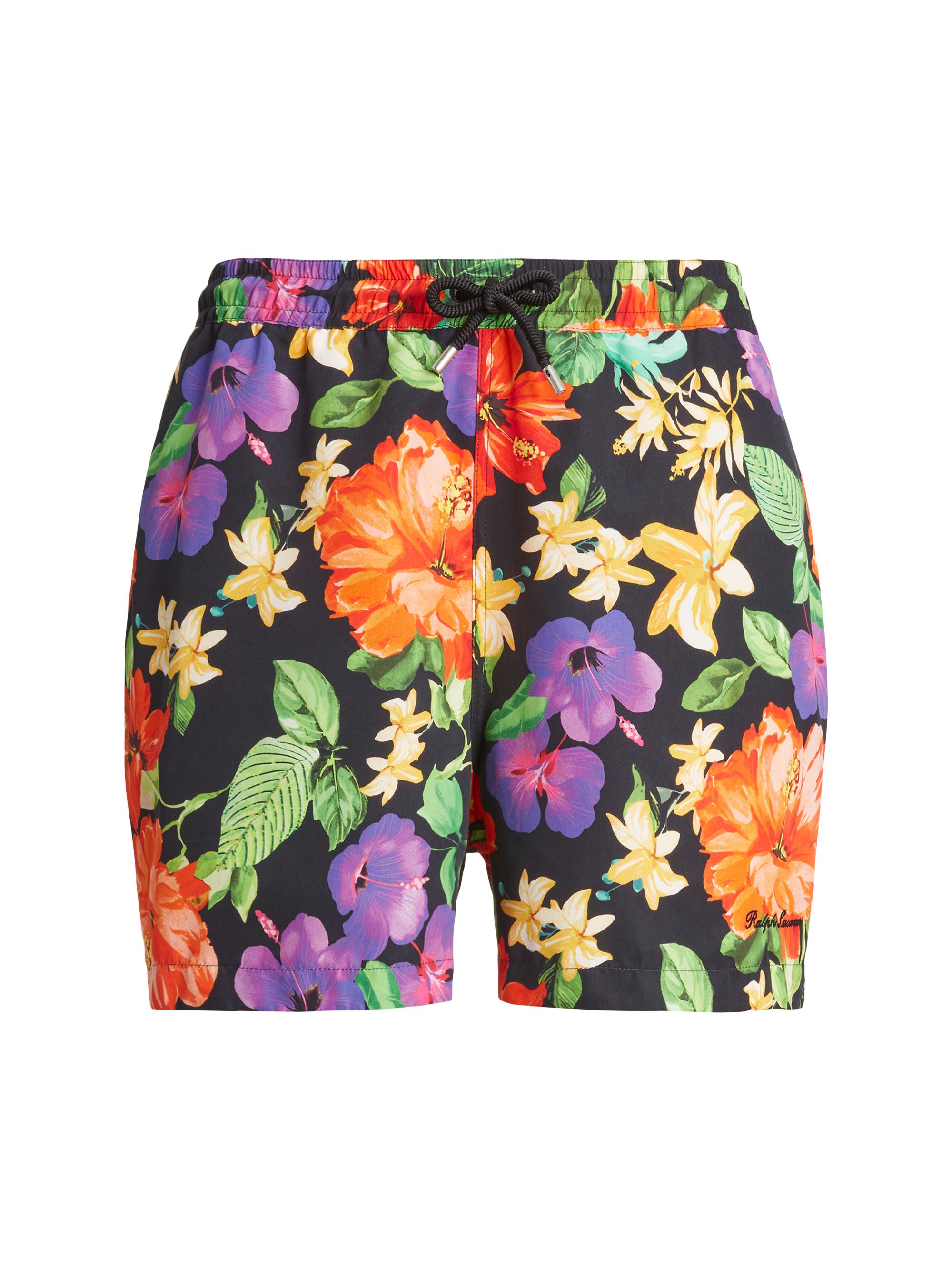 Ralph Lauren Purple Label Men's Amalfi Floral Swim Trunks - Black Multi