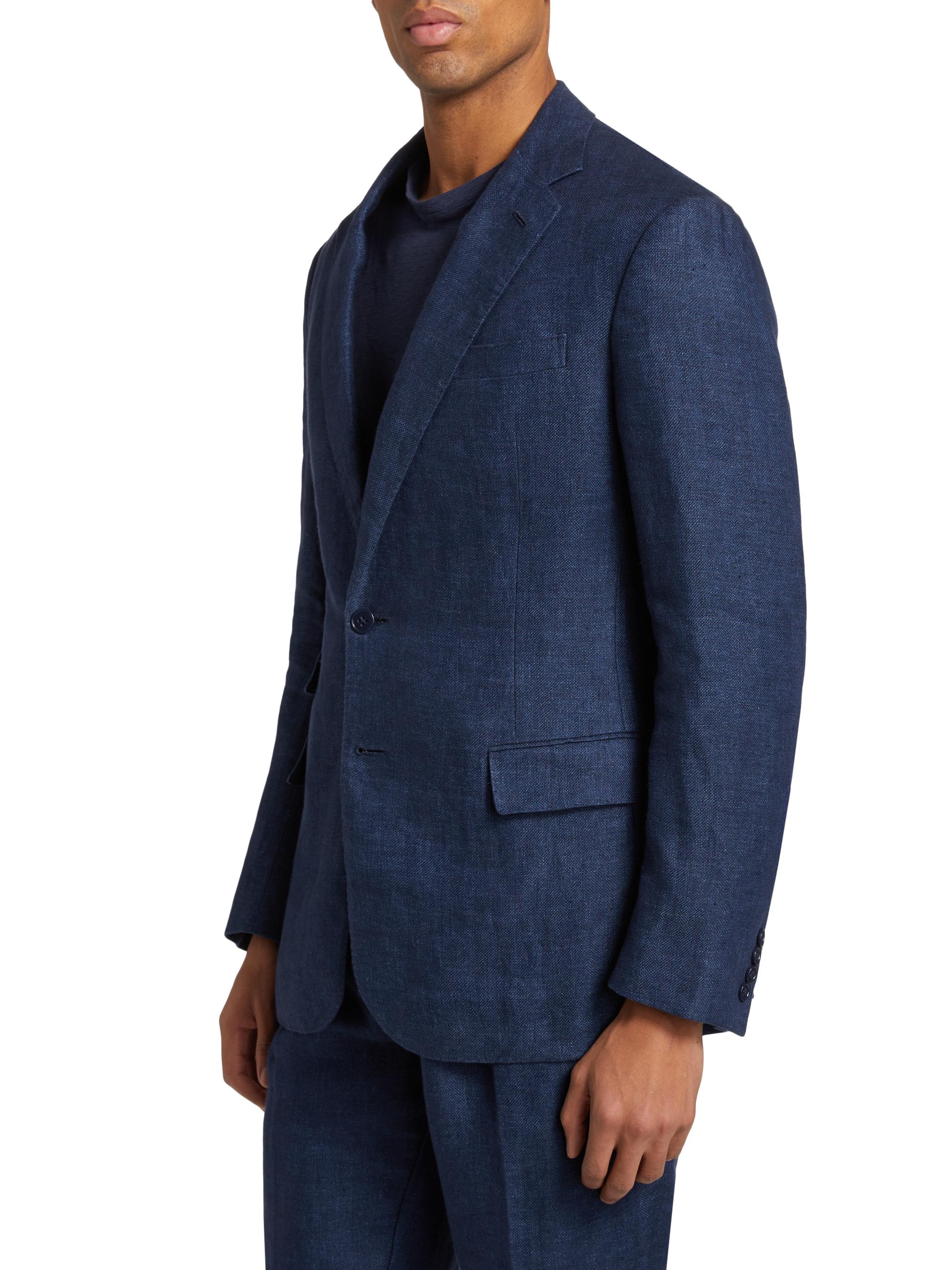 Shop Ralph Lauren Purple Label Kent Linen Single-Breasted Blazer 