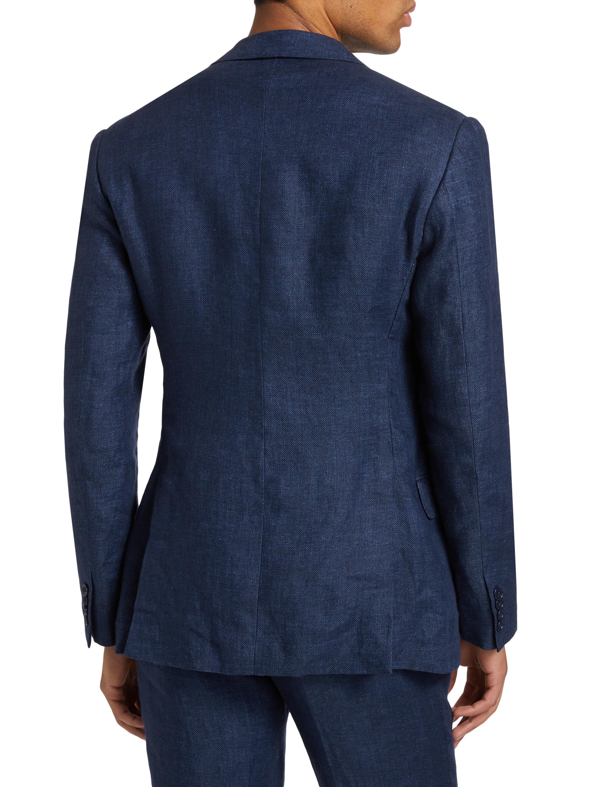 Shop Ralph Lauren Purple Label Kent Linen Single-Breasted Blazer 
