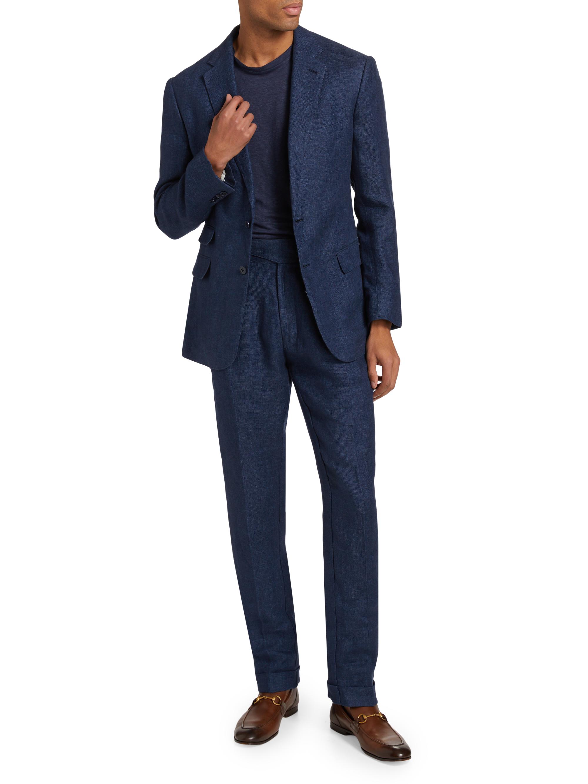 Shop Ralph Lauren Purple Label Kent Linen Single-Breasted Blazer 