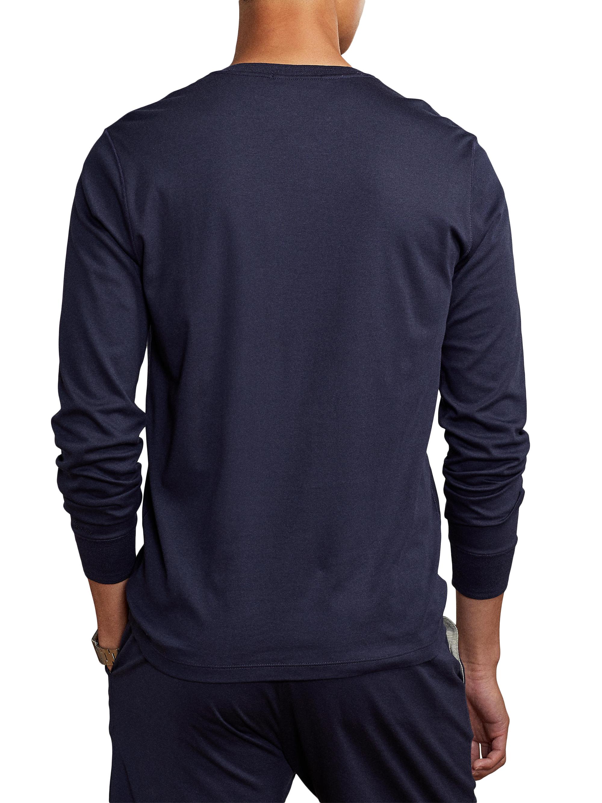 【2点】Marc Henley Neck Long Sleeve T-shirt Ralph Lauren Purple Label Textured Cotton-Silk Henley Shirt | Saks