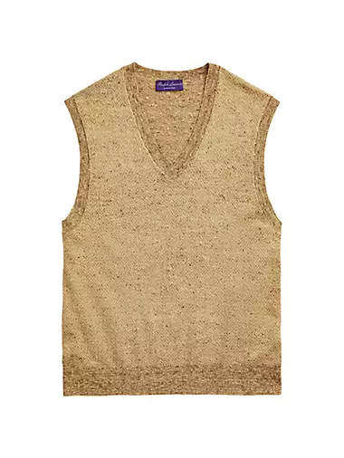 Herringbone Silk Sweater Vest