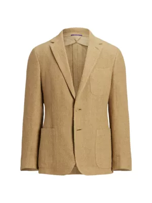 Shop Ralph Lauren Purple Label Hadley Herringbone Linen-Blend Two-Button  Blazer | Saks Fifth Avenue