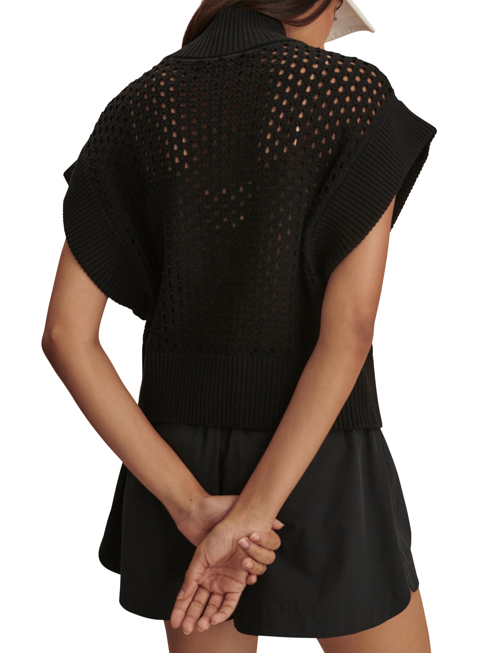 Varley Gaines Open Cotton Quarter-Zip Top | Saks Fifth Avenue