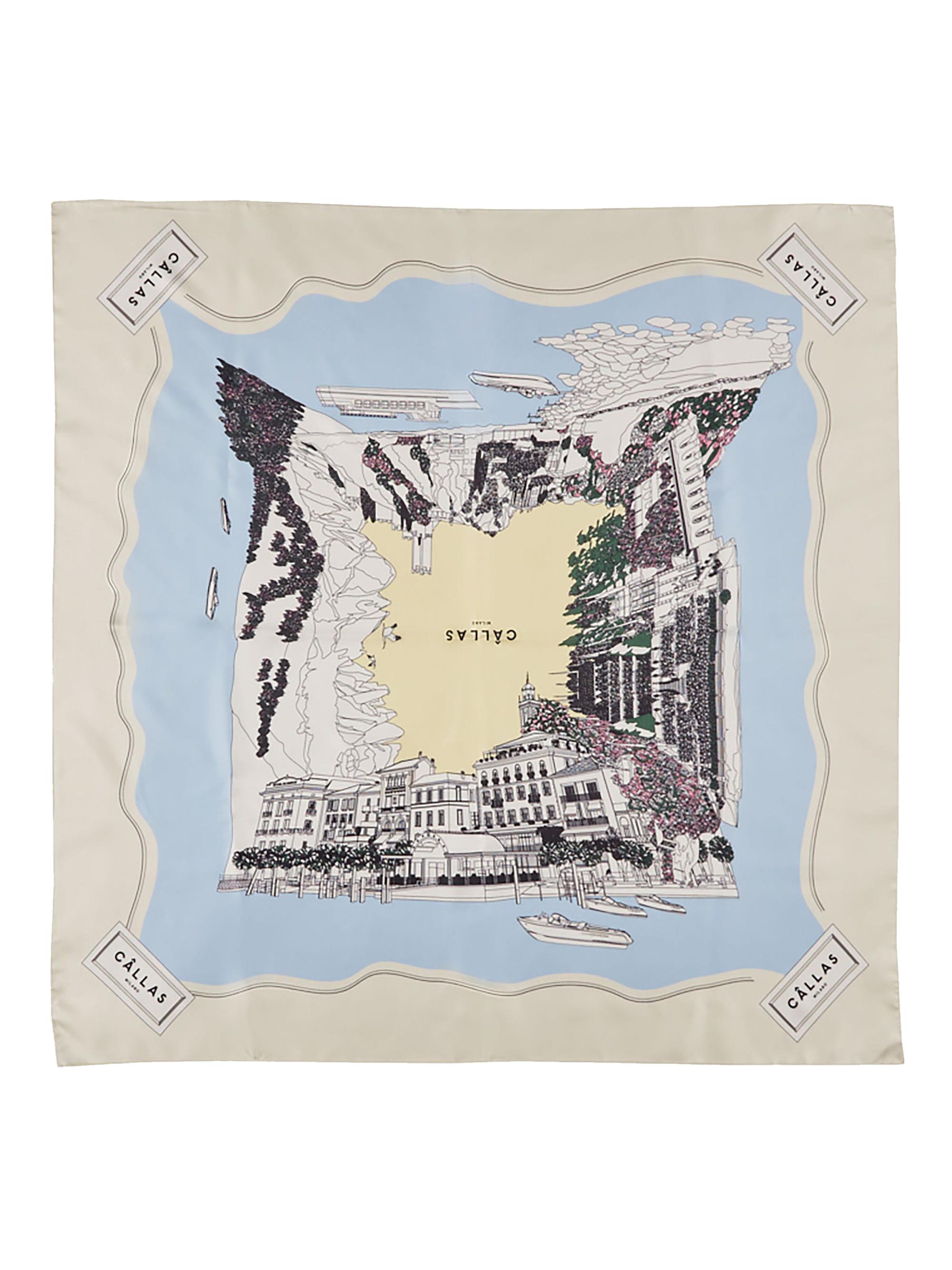 Callas Milano Women's Como - Lake Como Silk Scarf - Cream