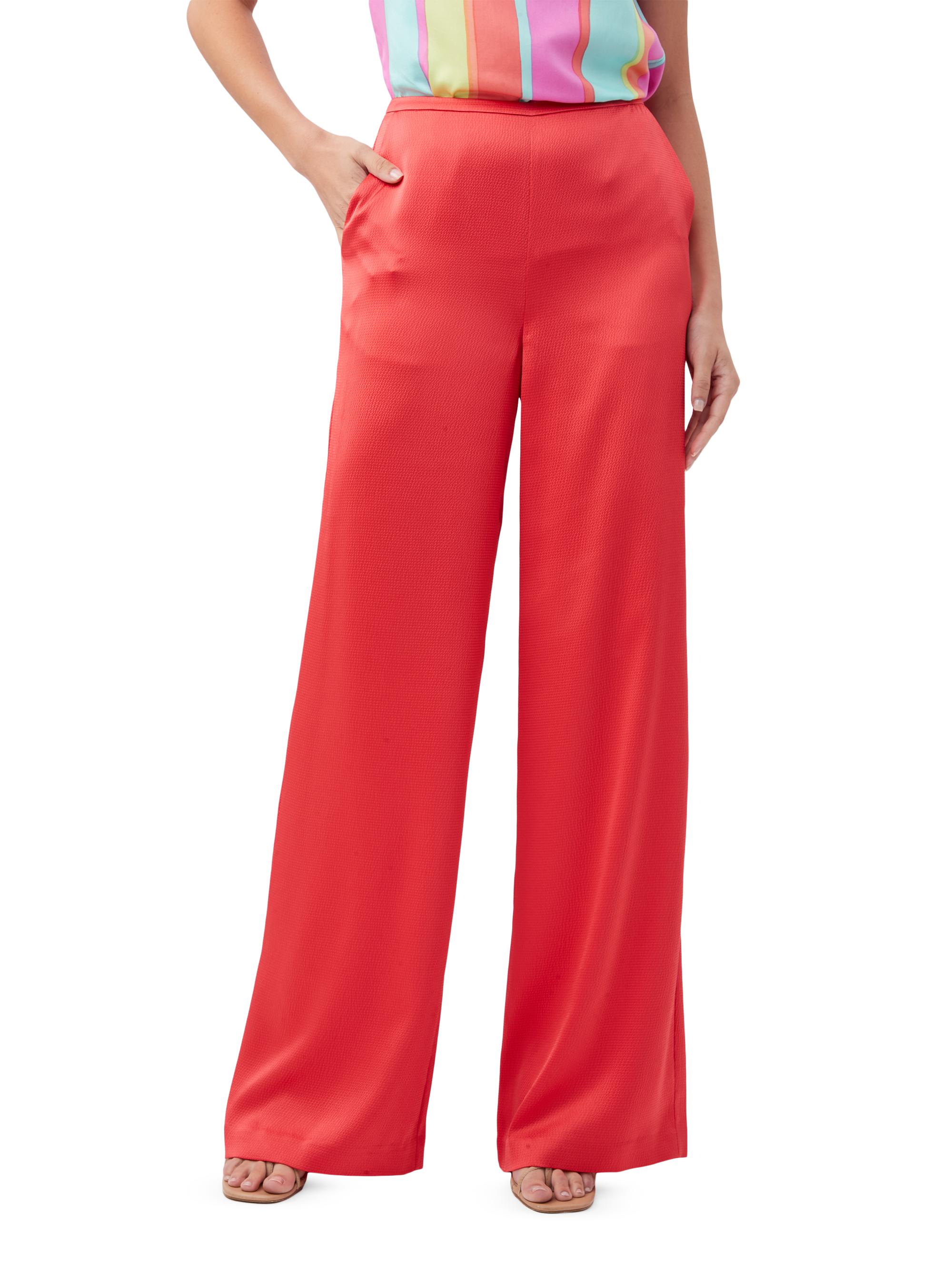Trina Turk Women's Tavia Wide-Leg Crepe Pants - Capri Coral