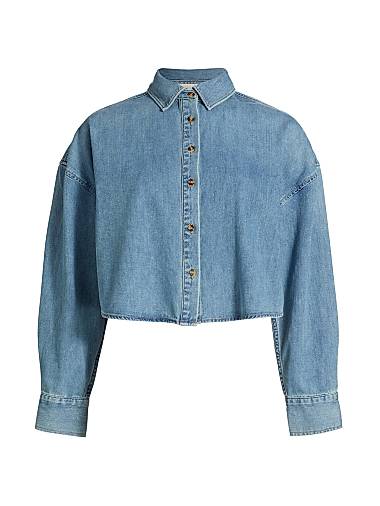 Women's Denim Designer Crop Tops | Saks Fifth Avenue Women's Denim Designer Crop Tops | Saks Fifth Avenue
