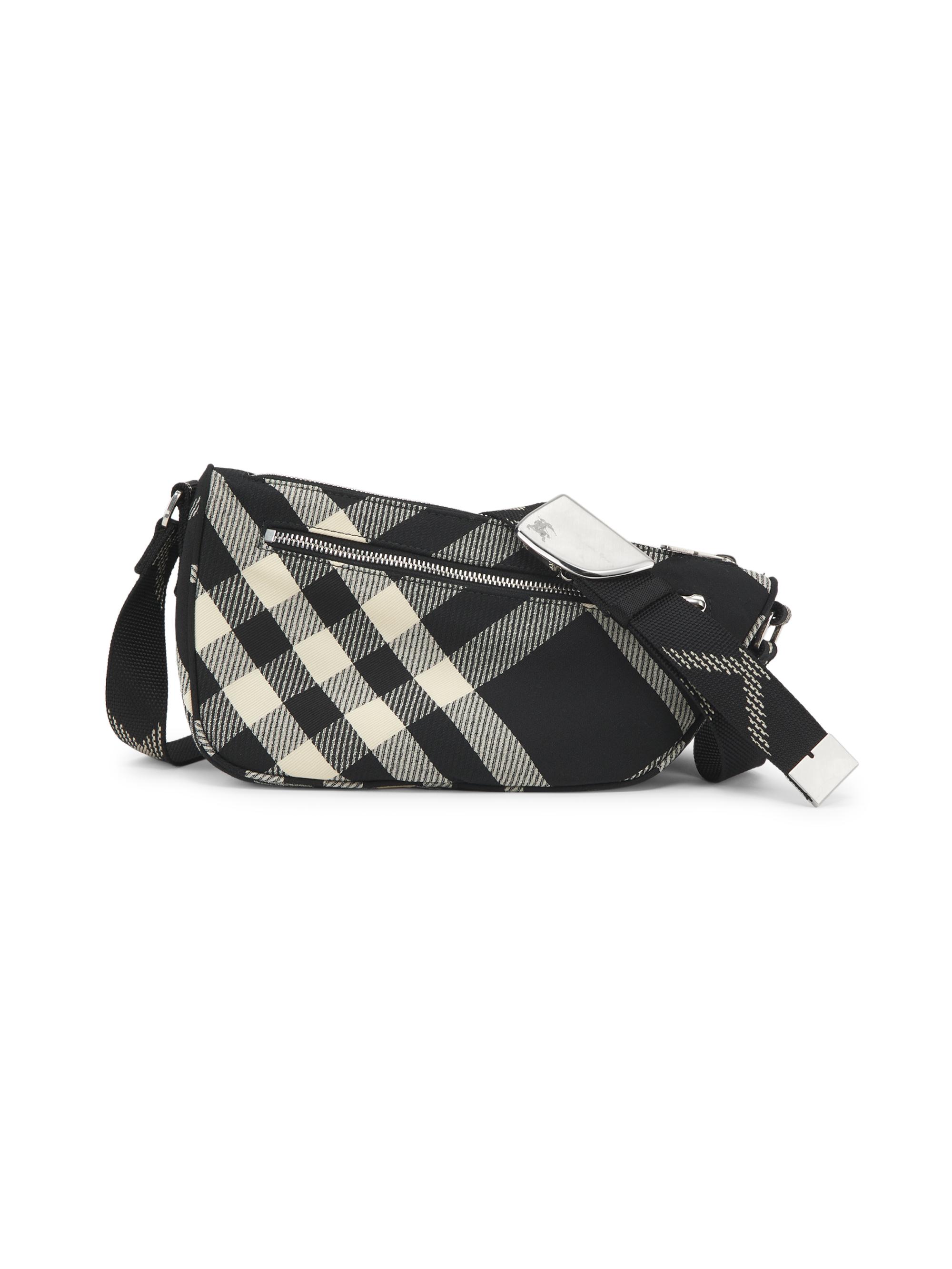 Burberry Shield Check Cotton-Blend Messenger Bag | Saks Fifth Avenue