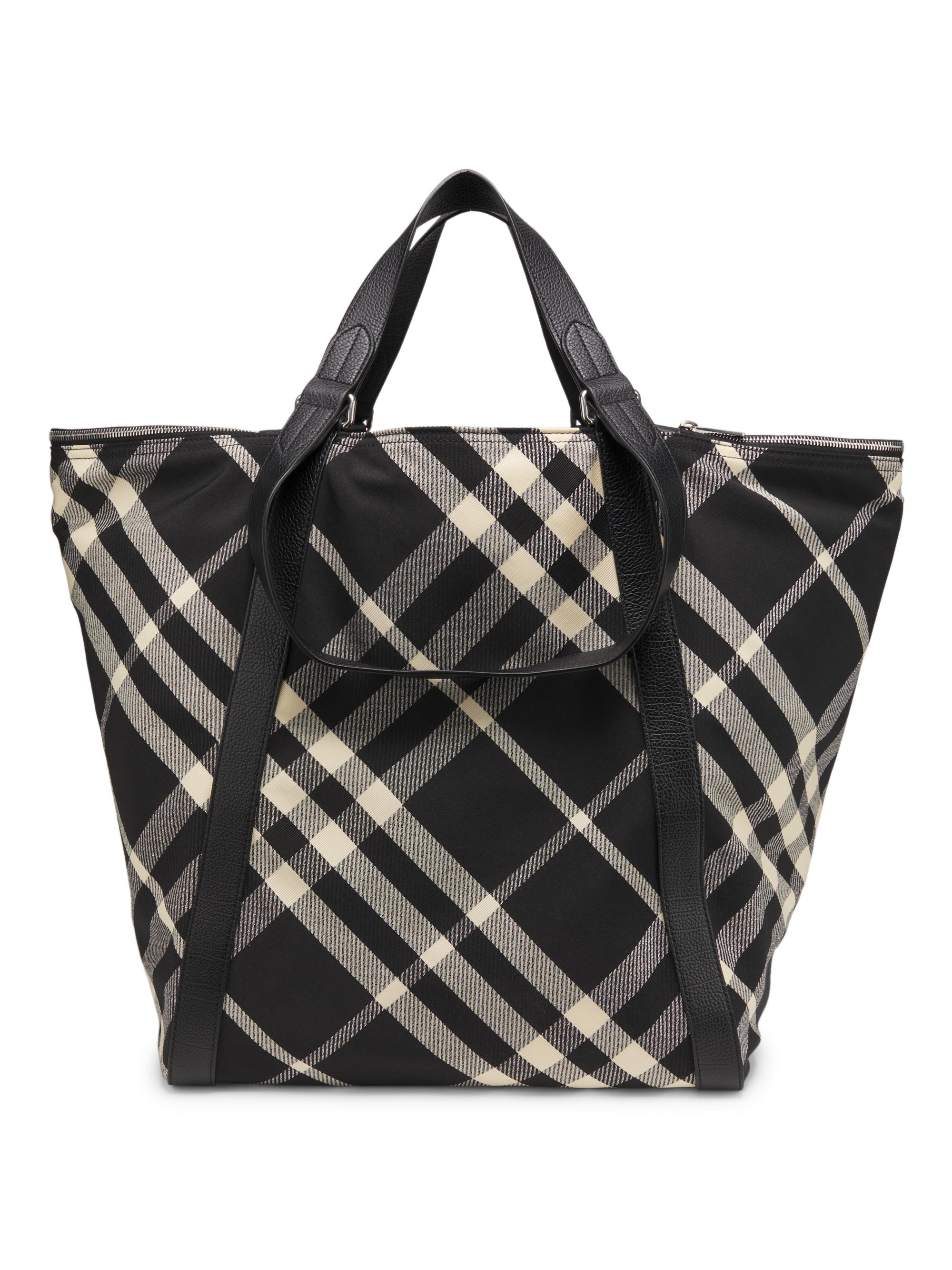 Burberry Equestrian Knight Check Tote Bag | Saks Fifth Avenue