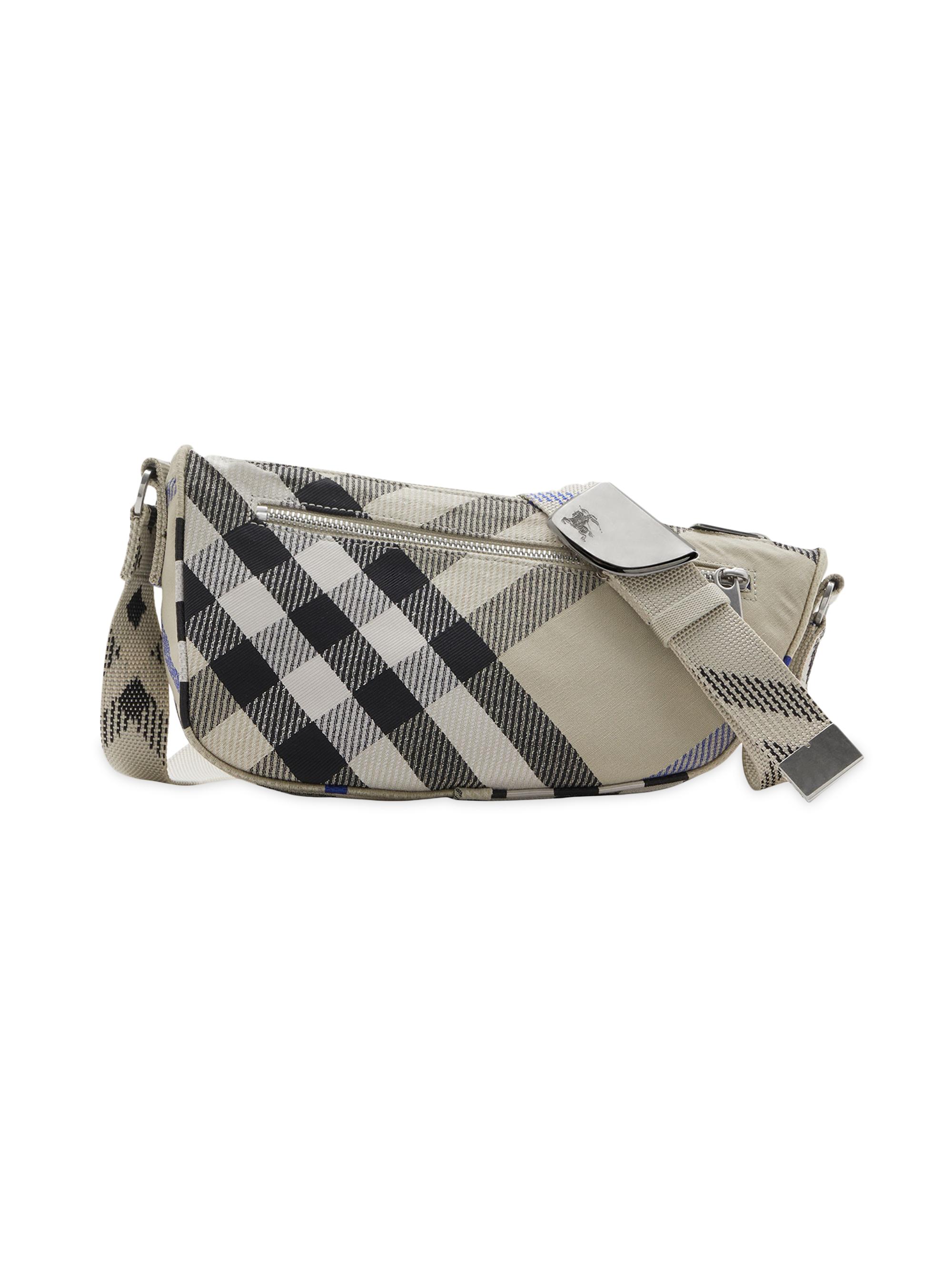 Burberry Men's Shield Check Jacquard Messenger Bag - Lichen