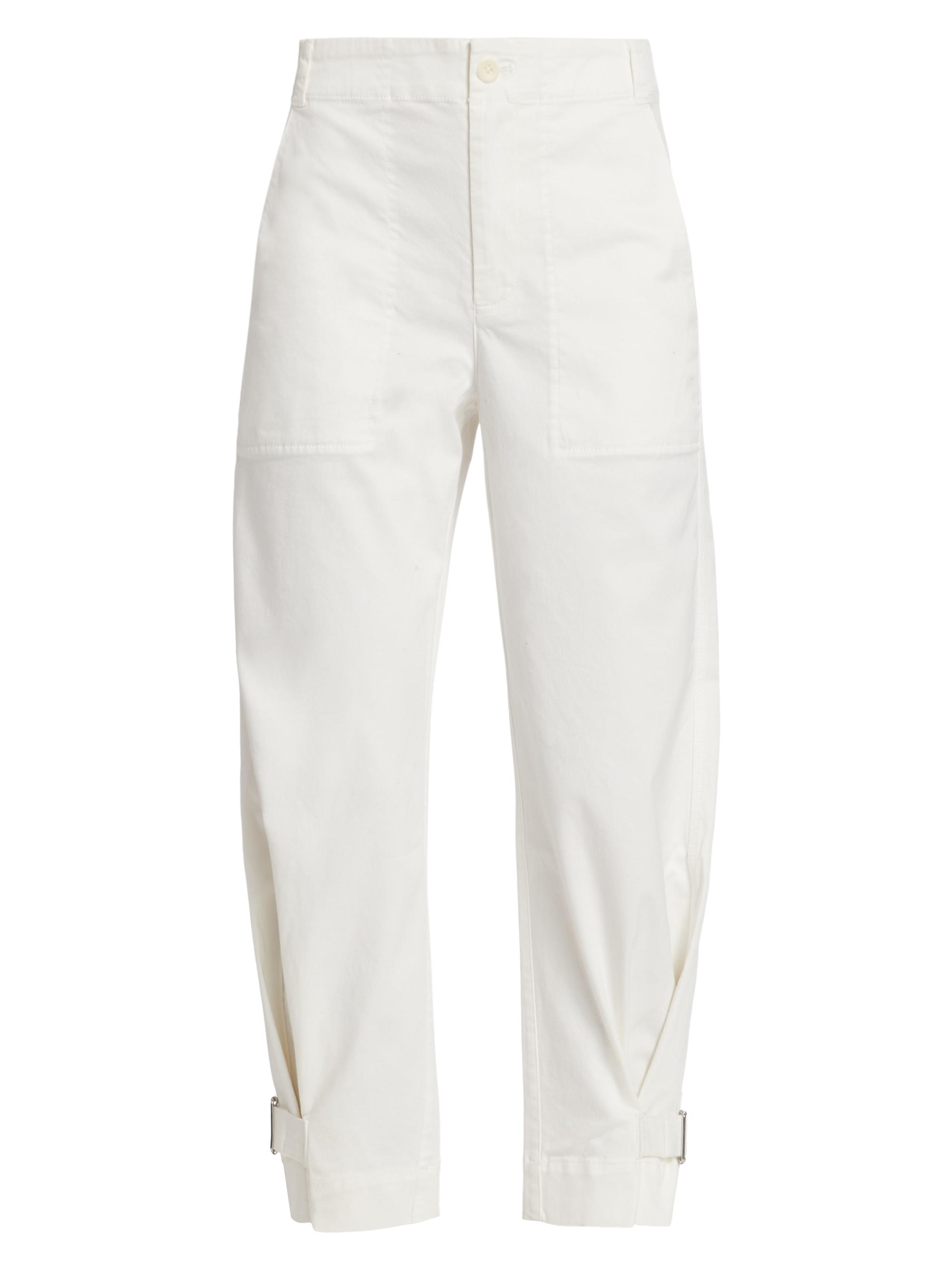 Proenza Schouler White Label Women's Cotton Twill Tapered Crop Pants - Off White