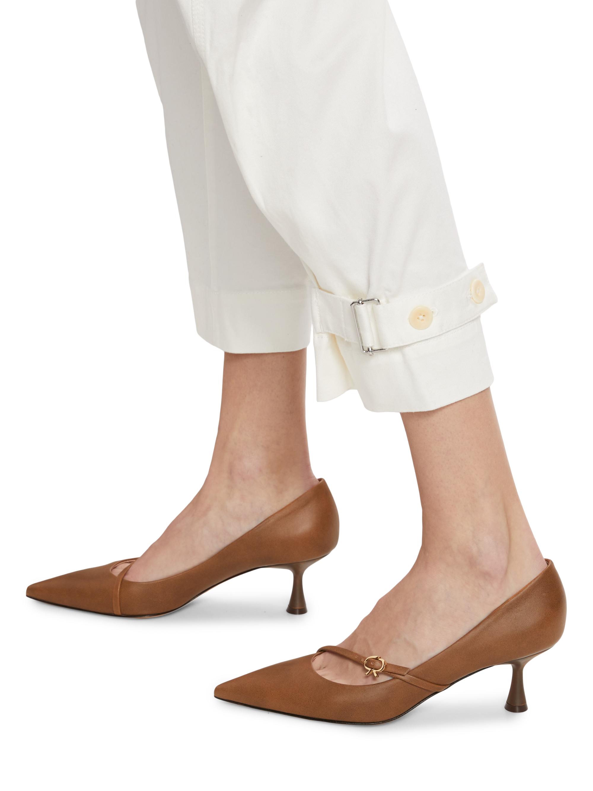 Proenza Schouler White Label Women's Cotton Twill Tapered Crop Pants - Off White | Thumbnail 6
