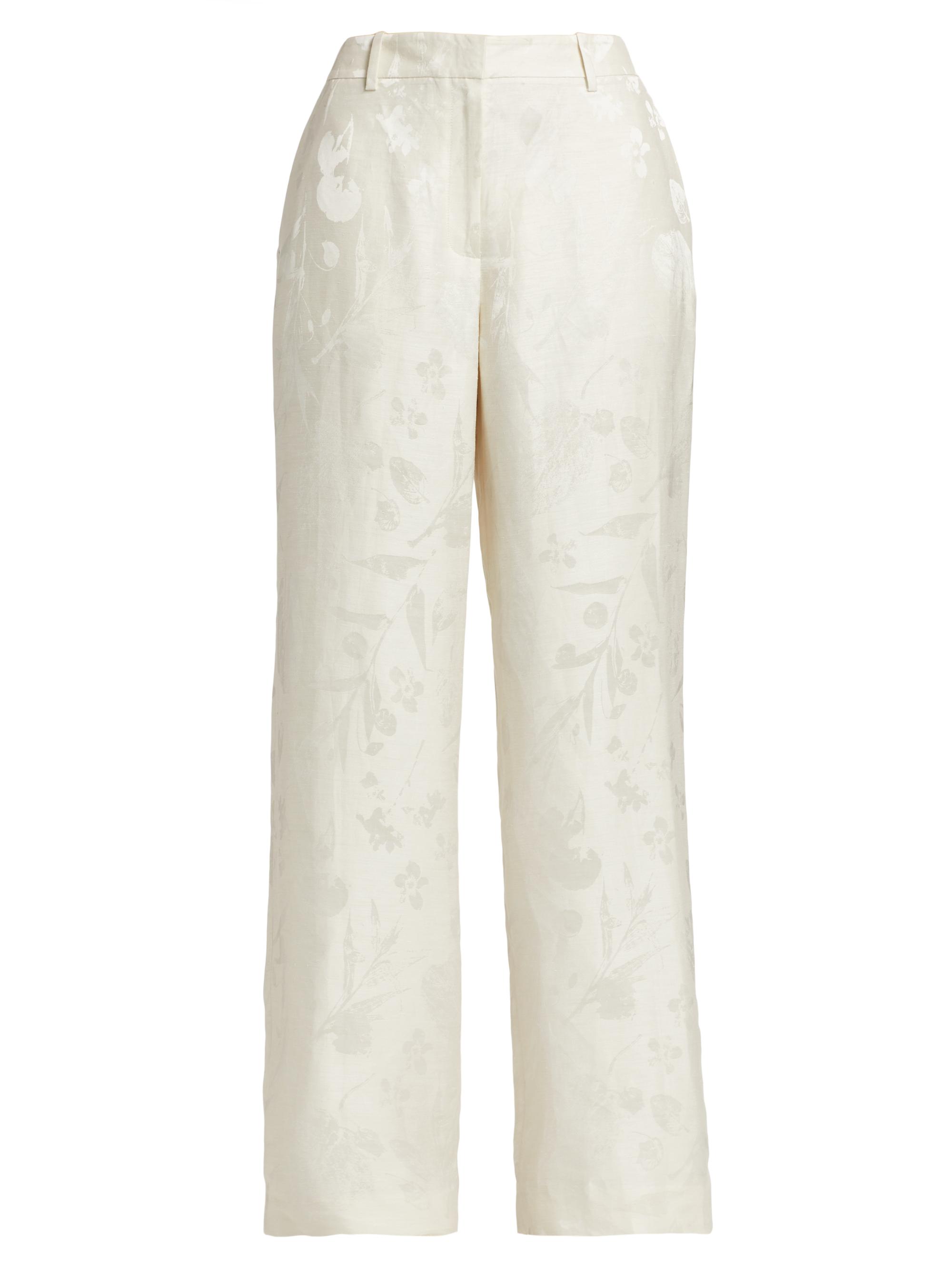 Lafayette 148 New York Women's Pebble Gates Wide-Leg Jacquard Pants - Pebble