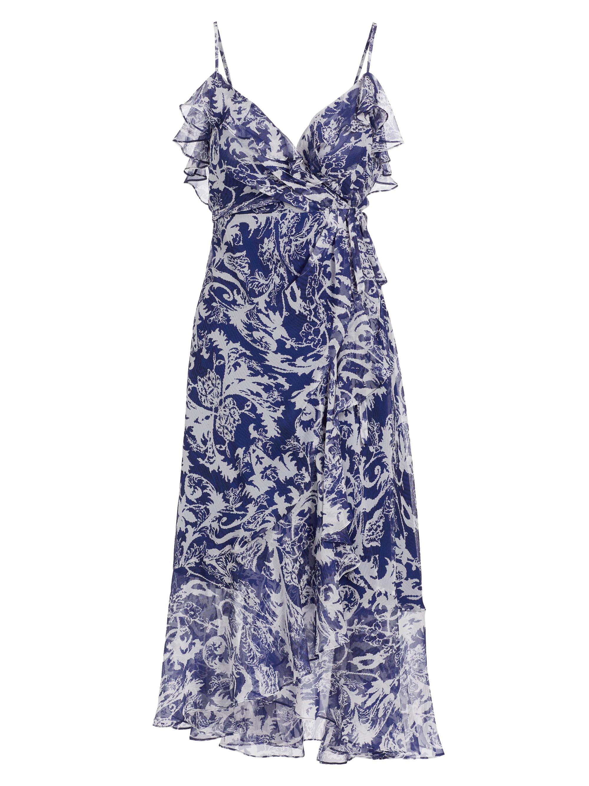 Prabal Gurung Women's Floral Chiffon Ruffled Midi-Dress - Indigo Multi