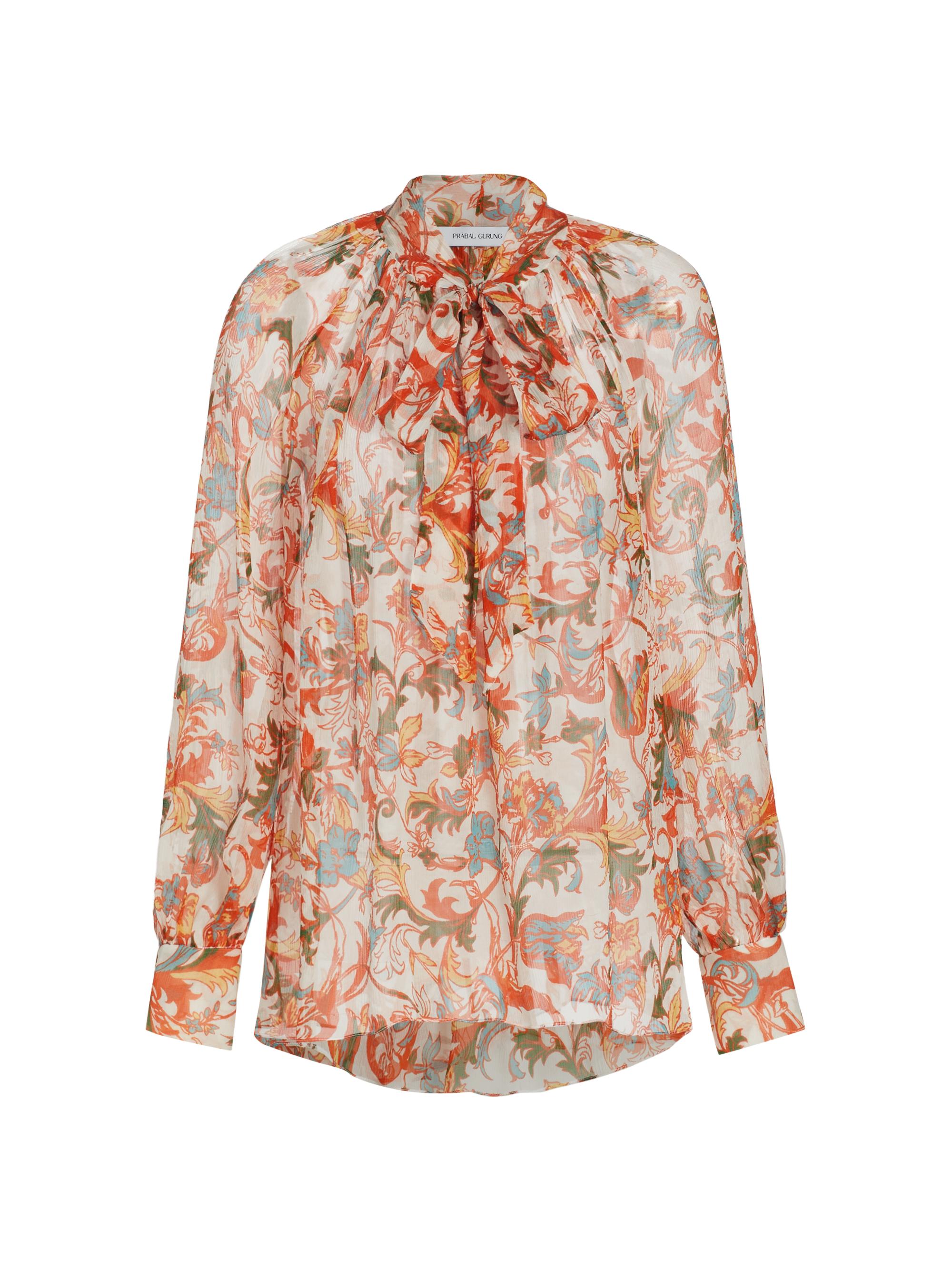Prabal Gurung Women's Floral Tie-Neck Poet Blouse -  Multi