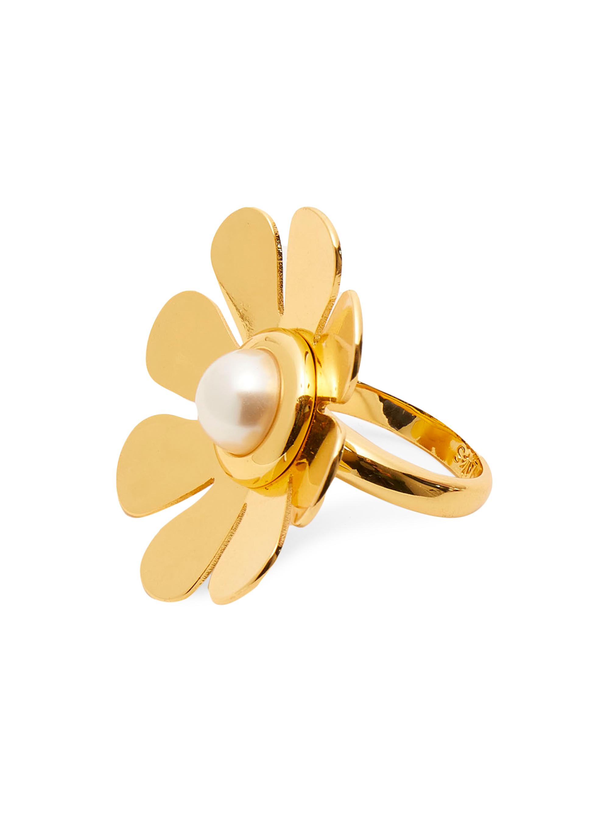 Lele Sadoughi Women's Daisy 14K Gold-Plated & Faux Pearl Cocktail Ring - Yellow Gold
