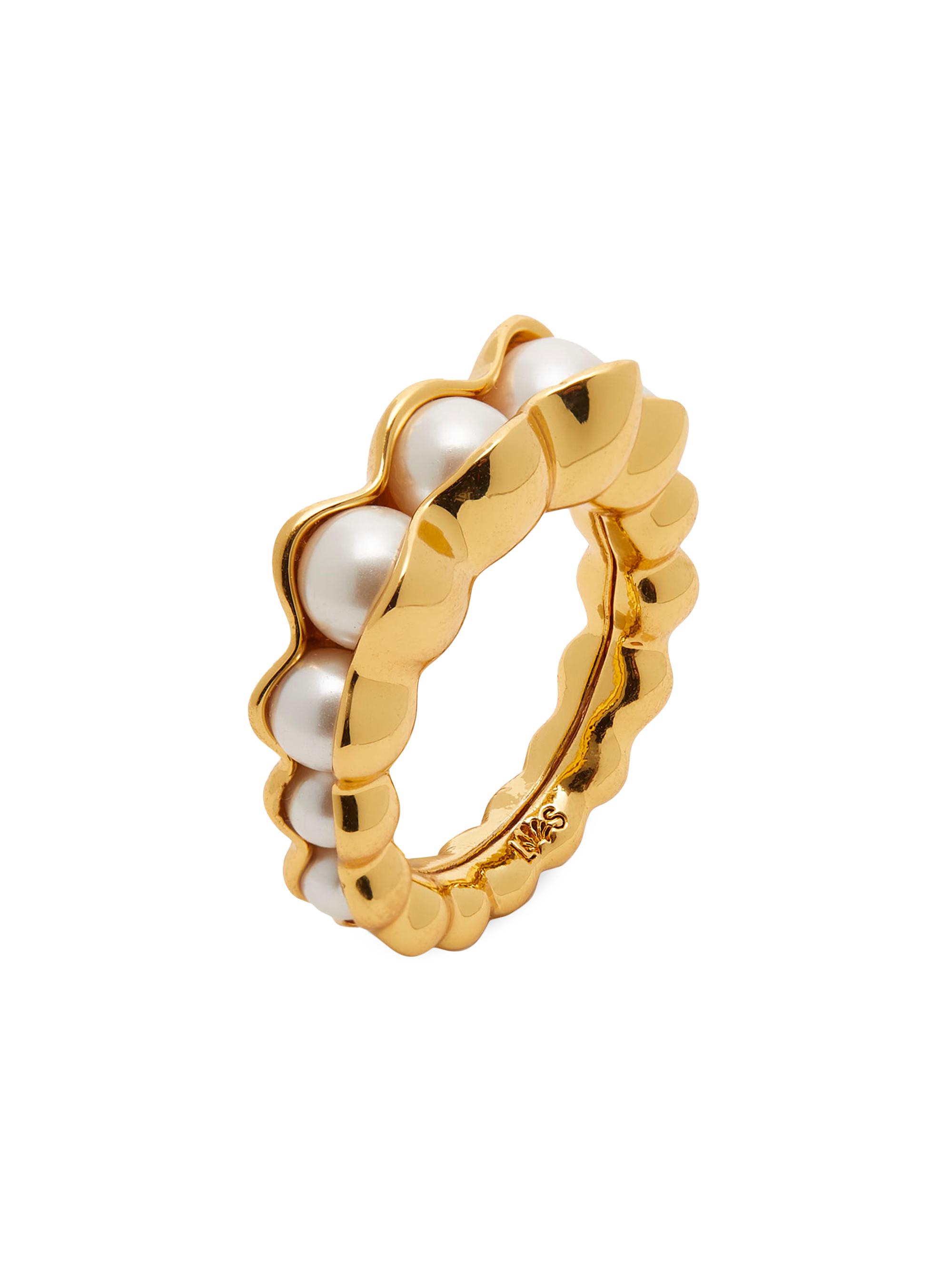 Lele Sadoughi Women's Peapod 14K Gold-Plated & Faux Pearl Ring - Pearl