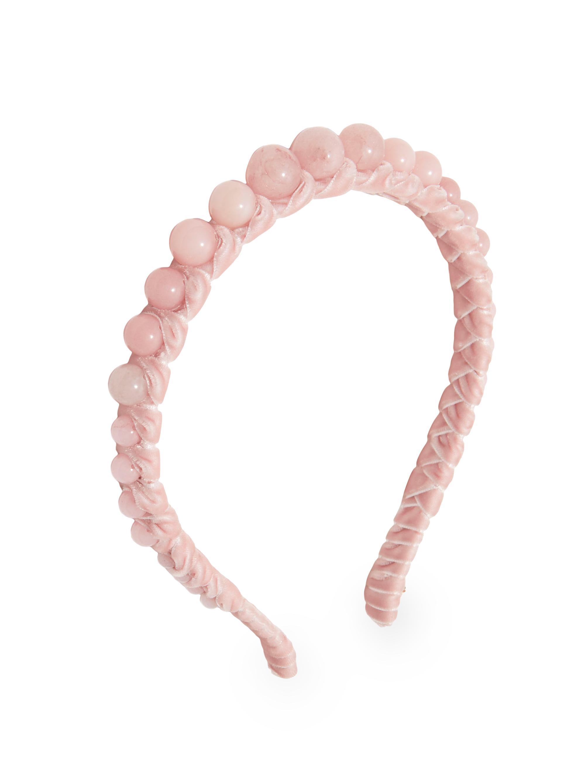 Lele Sadoughi Women's Rose Quartz-Embellishd Velvet Headband - Rose Quartz