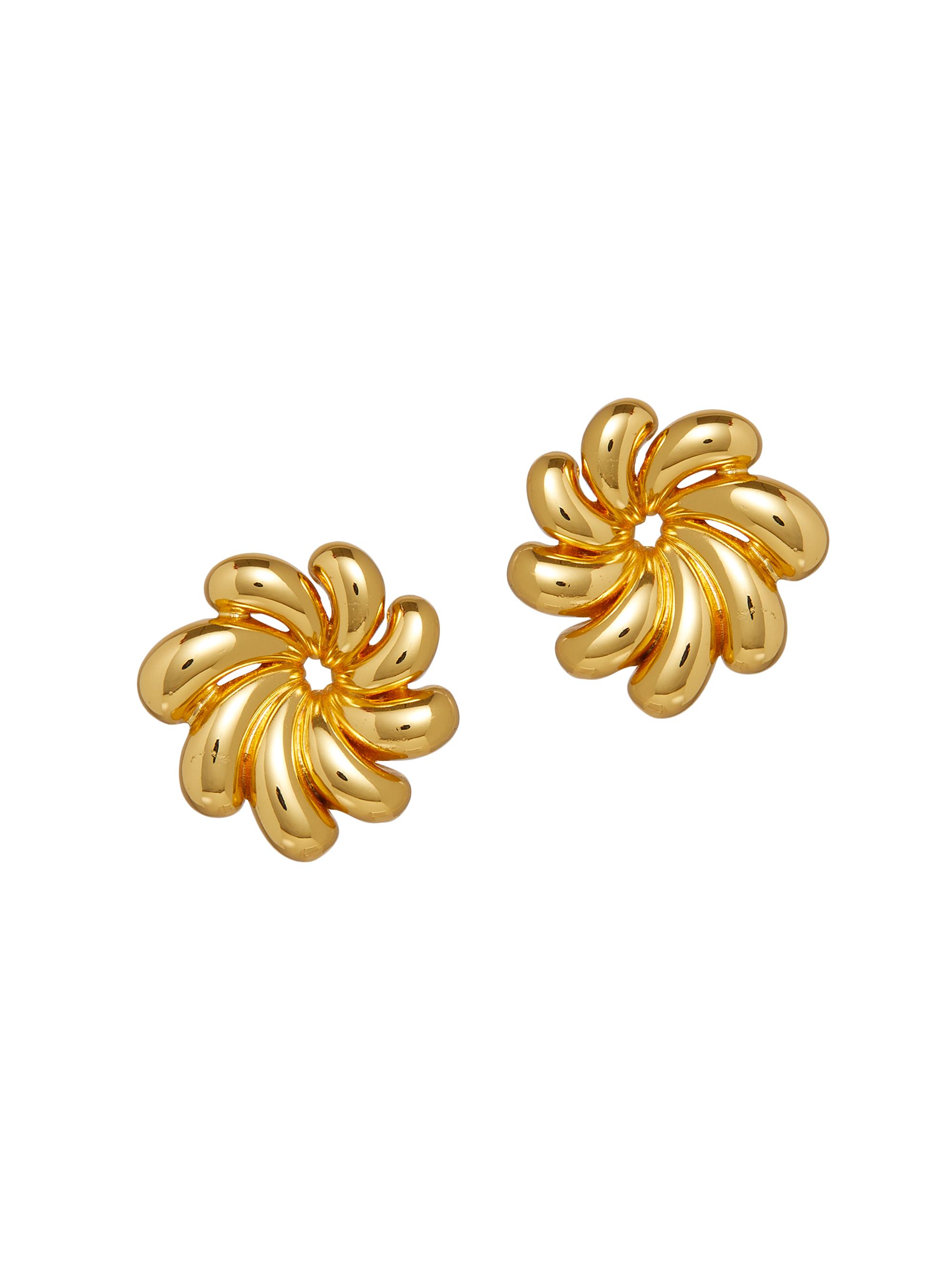 Lele Sadoughi Women's Pinwheel 14K Gold-Plated Button Earrings - Yellow Gold