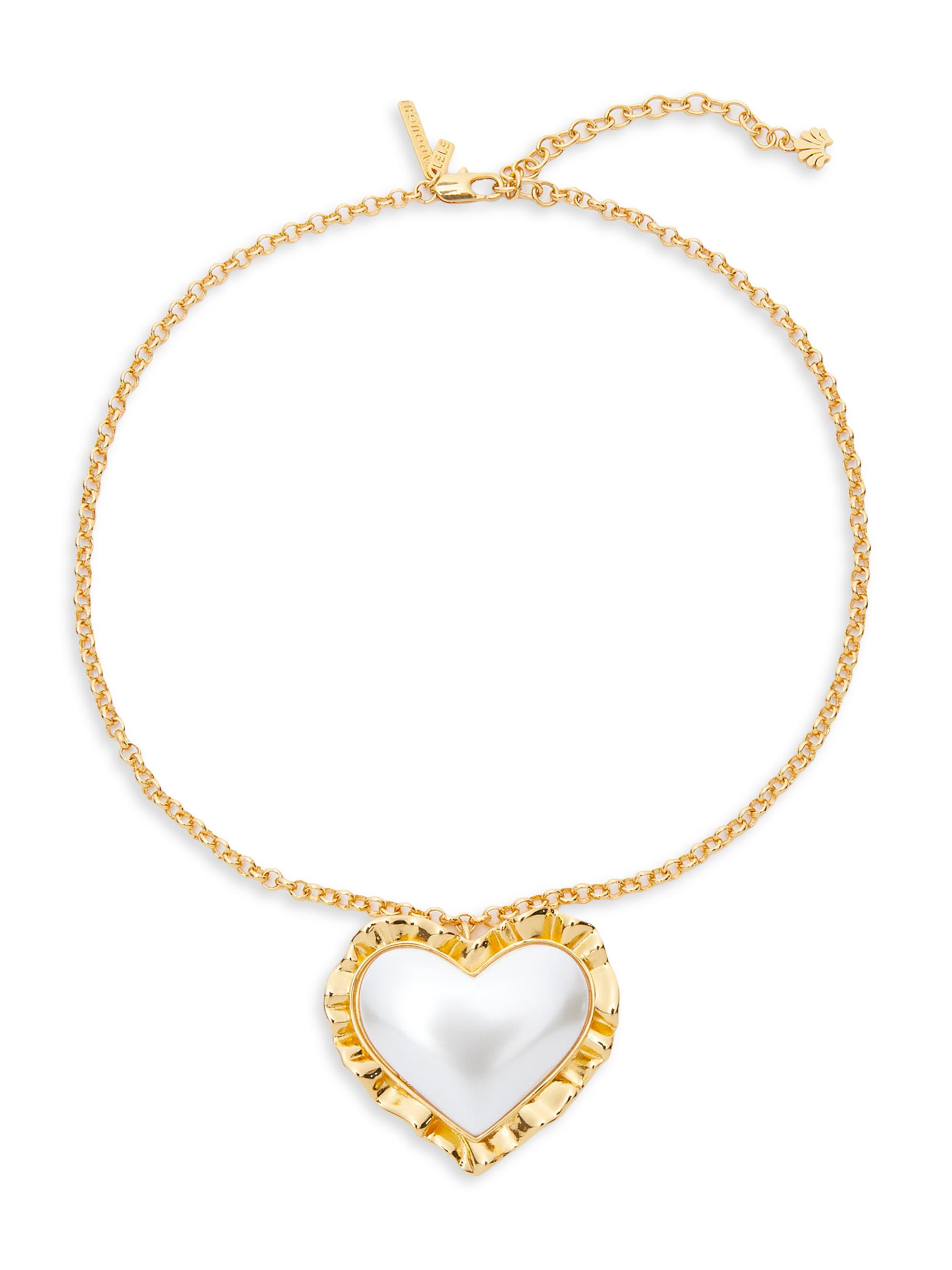 Lele Sadoughi Women's 14K Gold-Plated & Resin Pearl Heart Pendant Necklace - Pearl