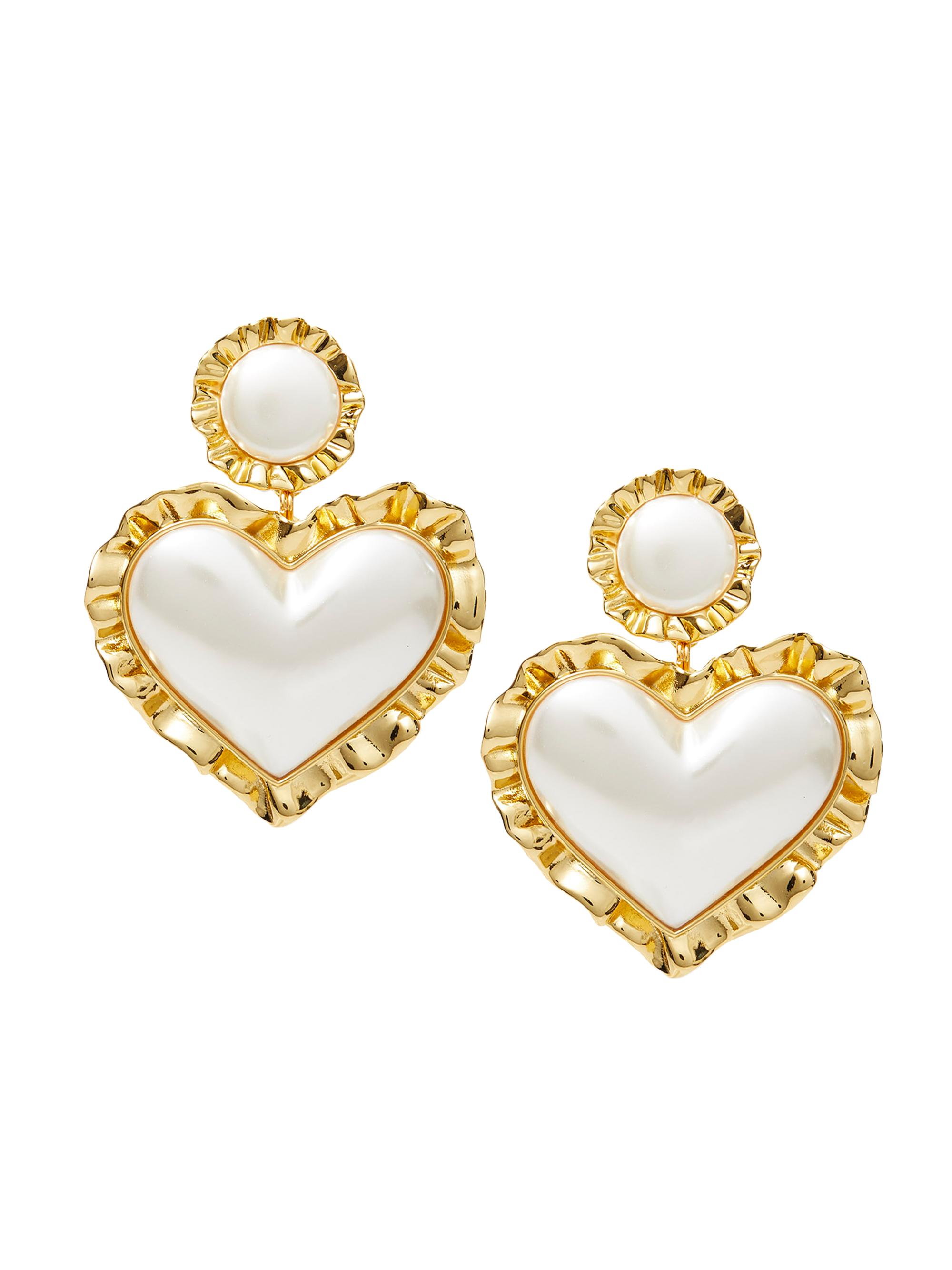 Lele Sadoughi Women's 14K Gold-Plated & Resin Heart Drop Earrings - Pearl