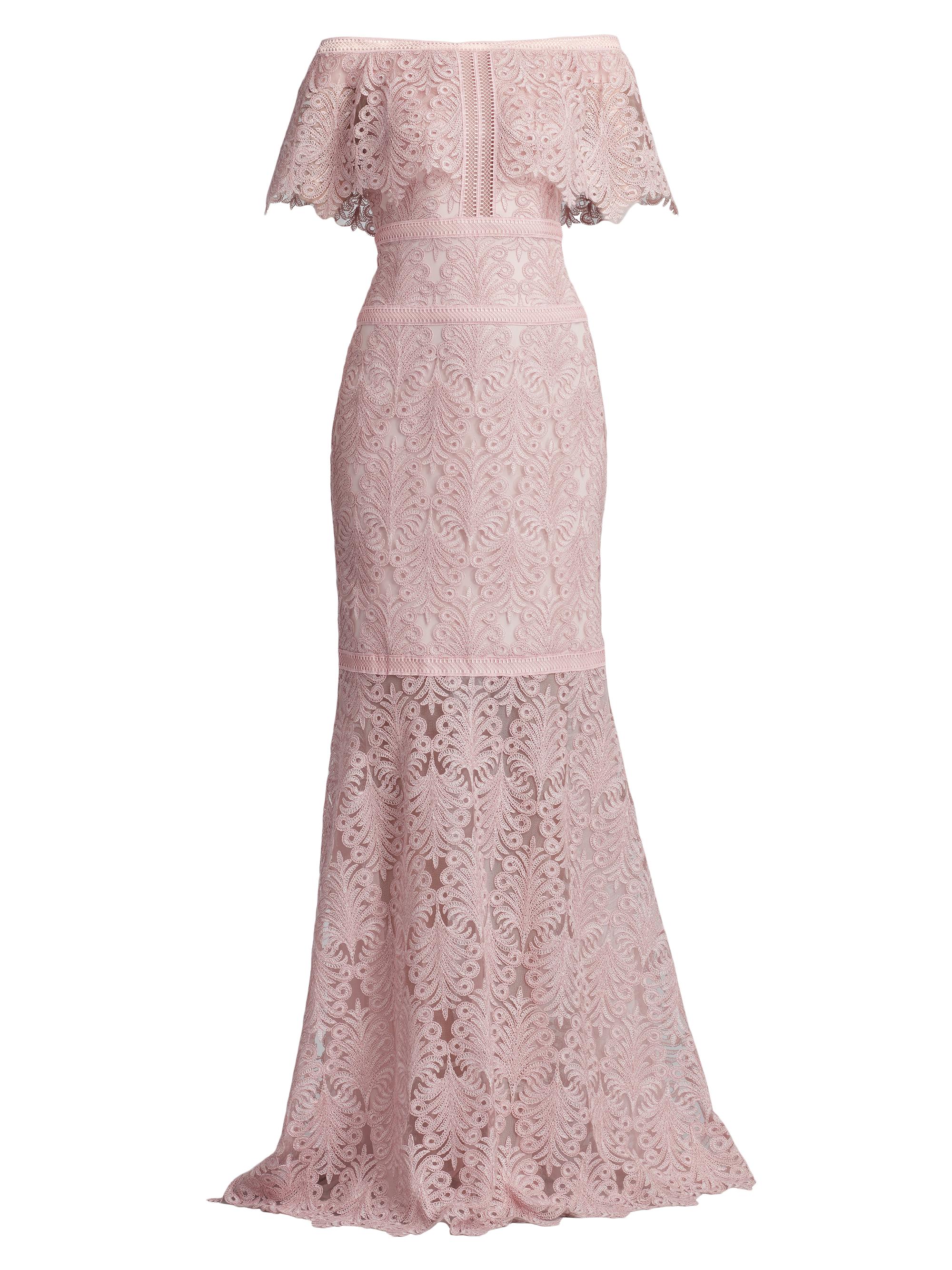Tadashi Shoji Women's Corded Lace Off-The-Shoulder Gown - Rose Quartz