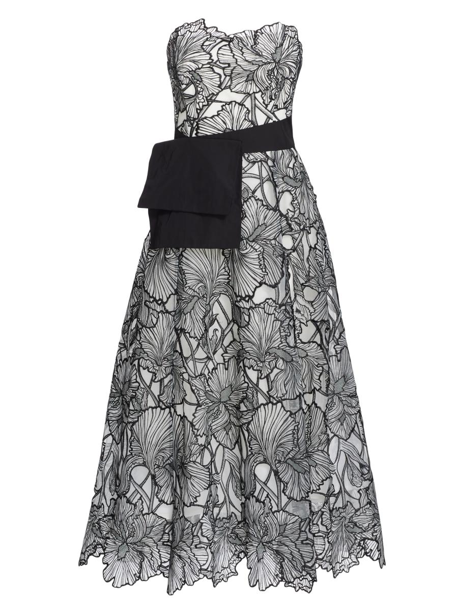 国内発| MARCHESA NOTTE Iris カットワークレース ミディドレス Marchesa Notte Iris Cutwork Cocktail Dress | Saks Fifth Avenue