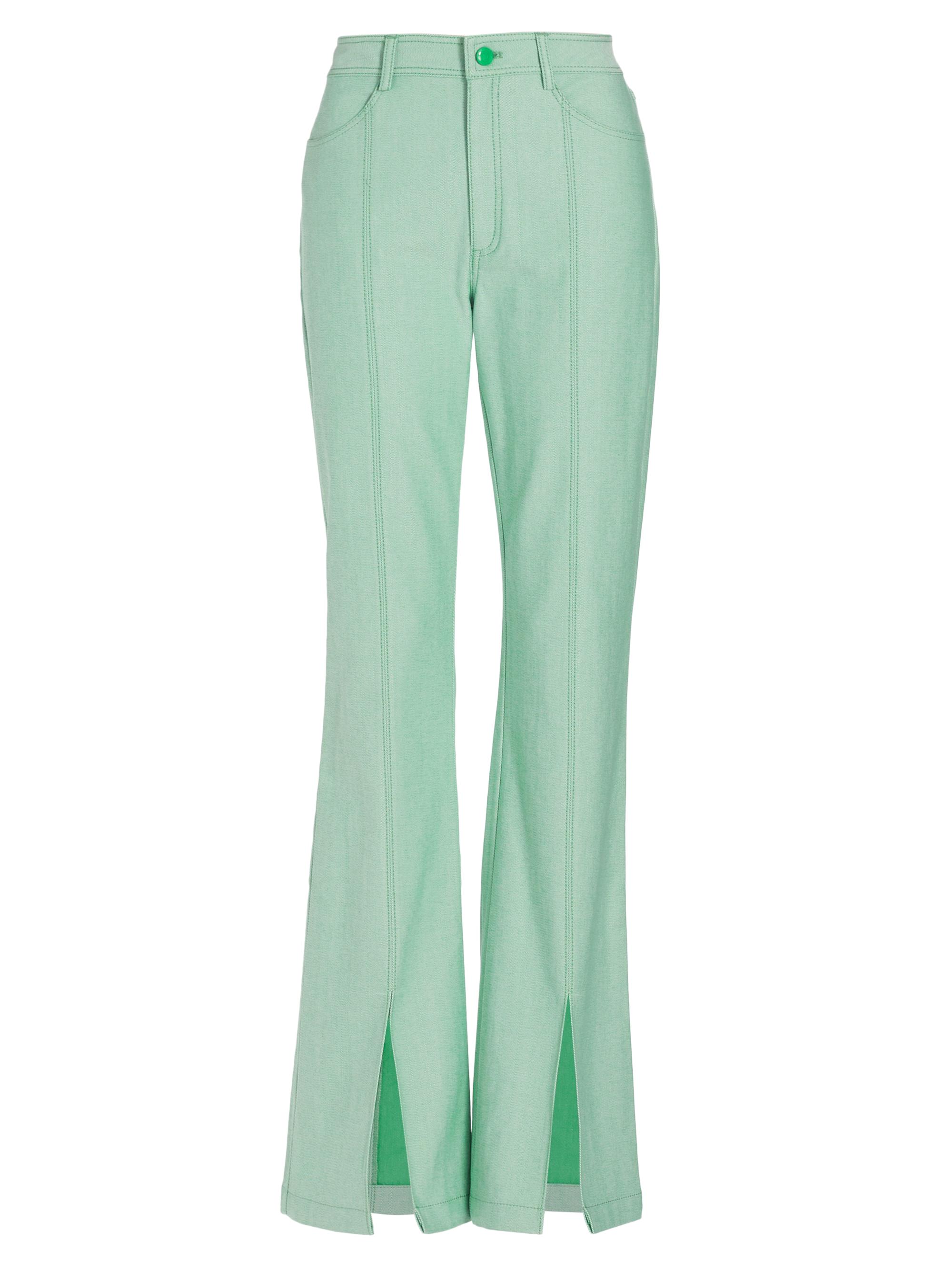 CINQ A SEPT Women's Shanis Split-Hem Pants - Light Marine Green