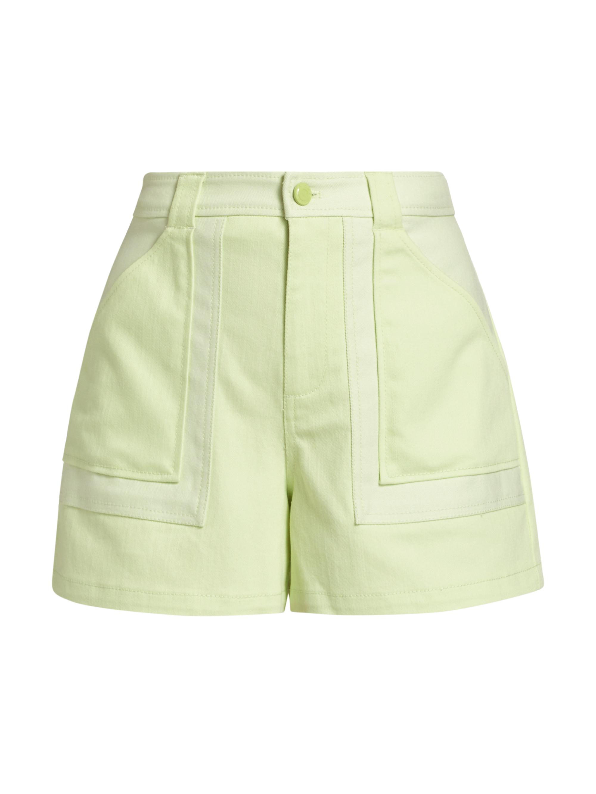 Cinq à Sept Women's Sanam Twill Colorblocked Shorts - Pistachio Light Pistachio