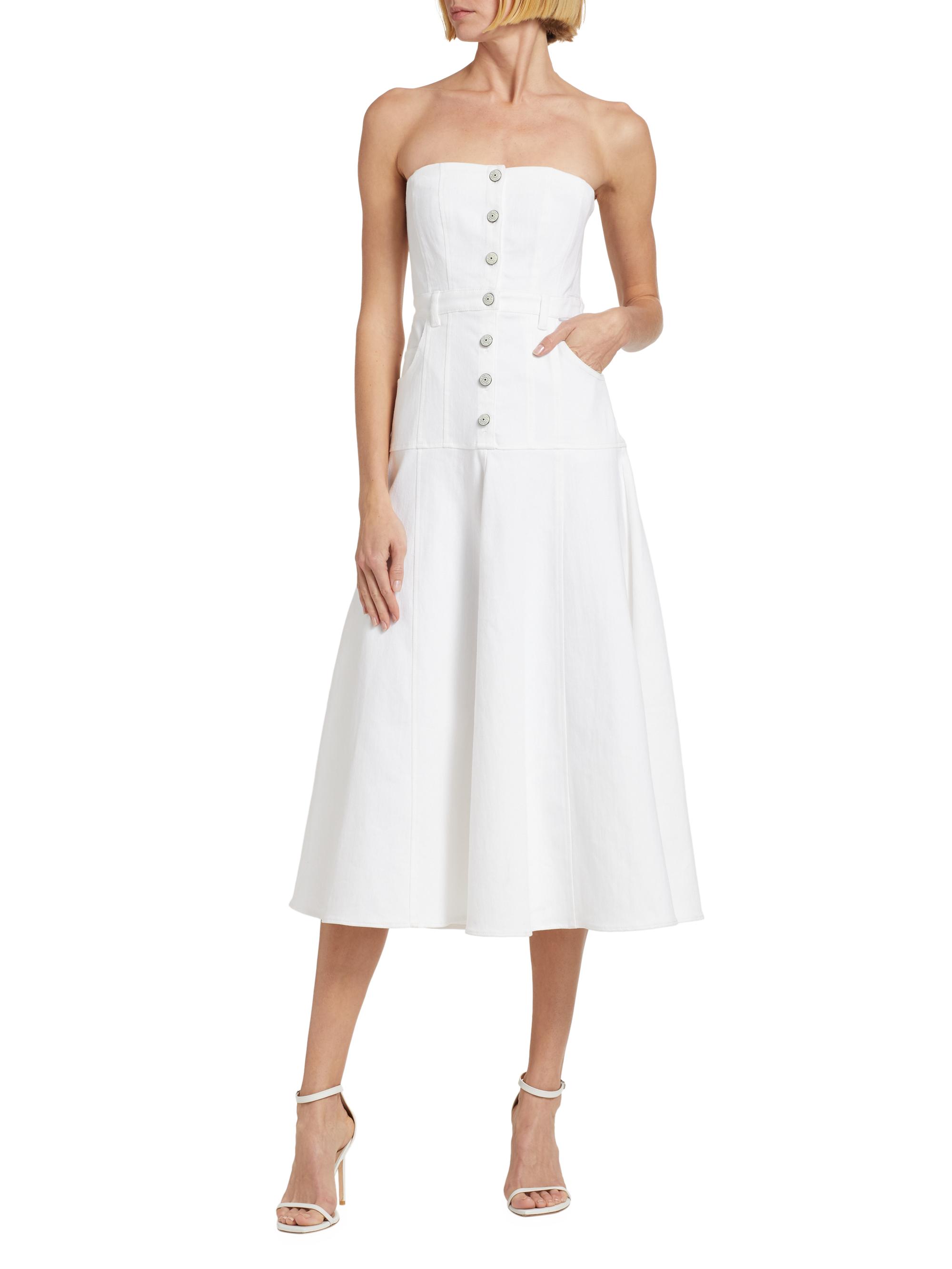 Cinq  Sept Veena Fit & Flare Midi Pinafore Dress - White