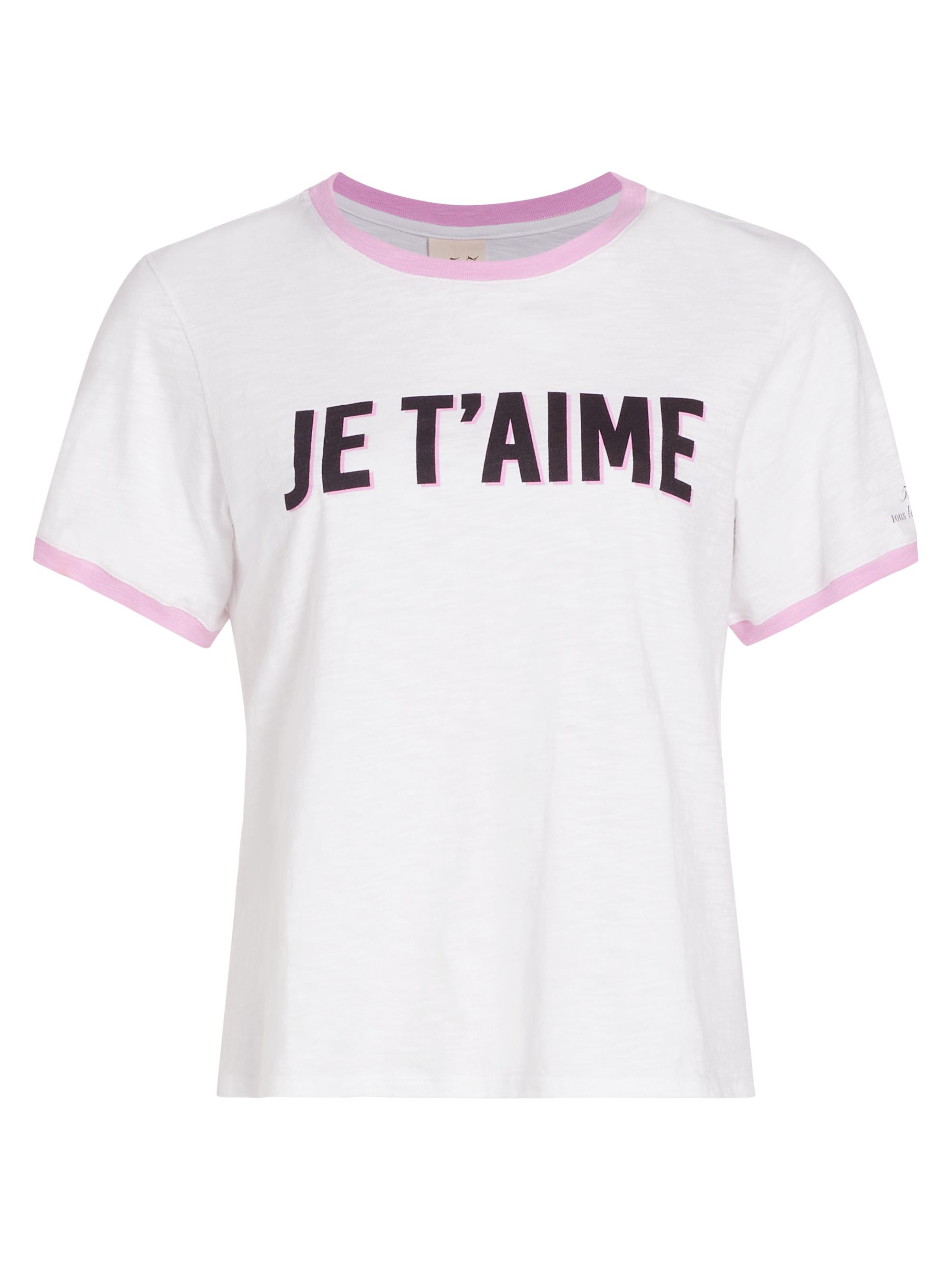 Cinq à Sept Women's Je T'aime Two-Tone T-Shirt - White Carnation