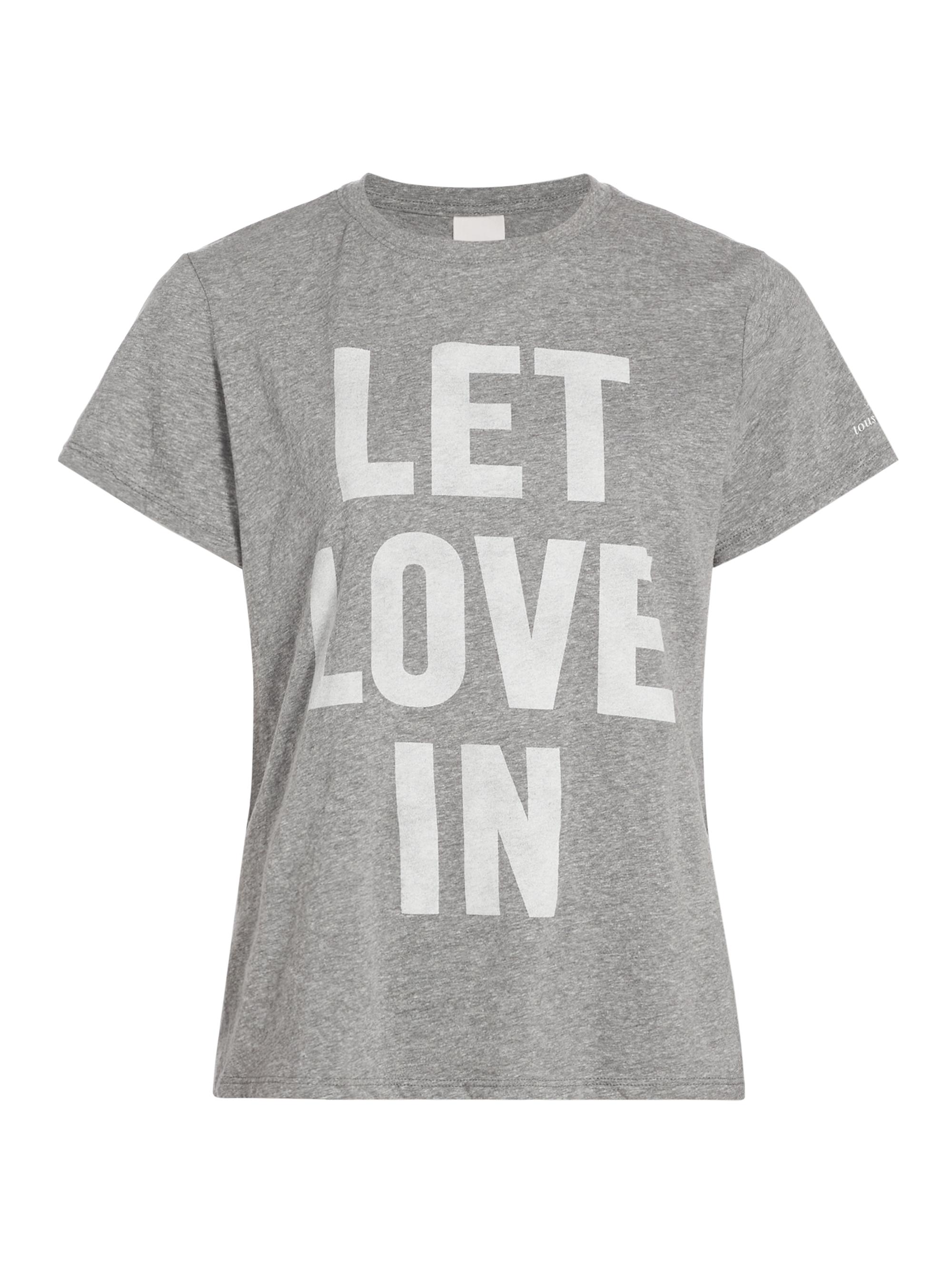 CINQ A SEPT Women's Let Love In Graphic T-Shirt - Heather Grey White