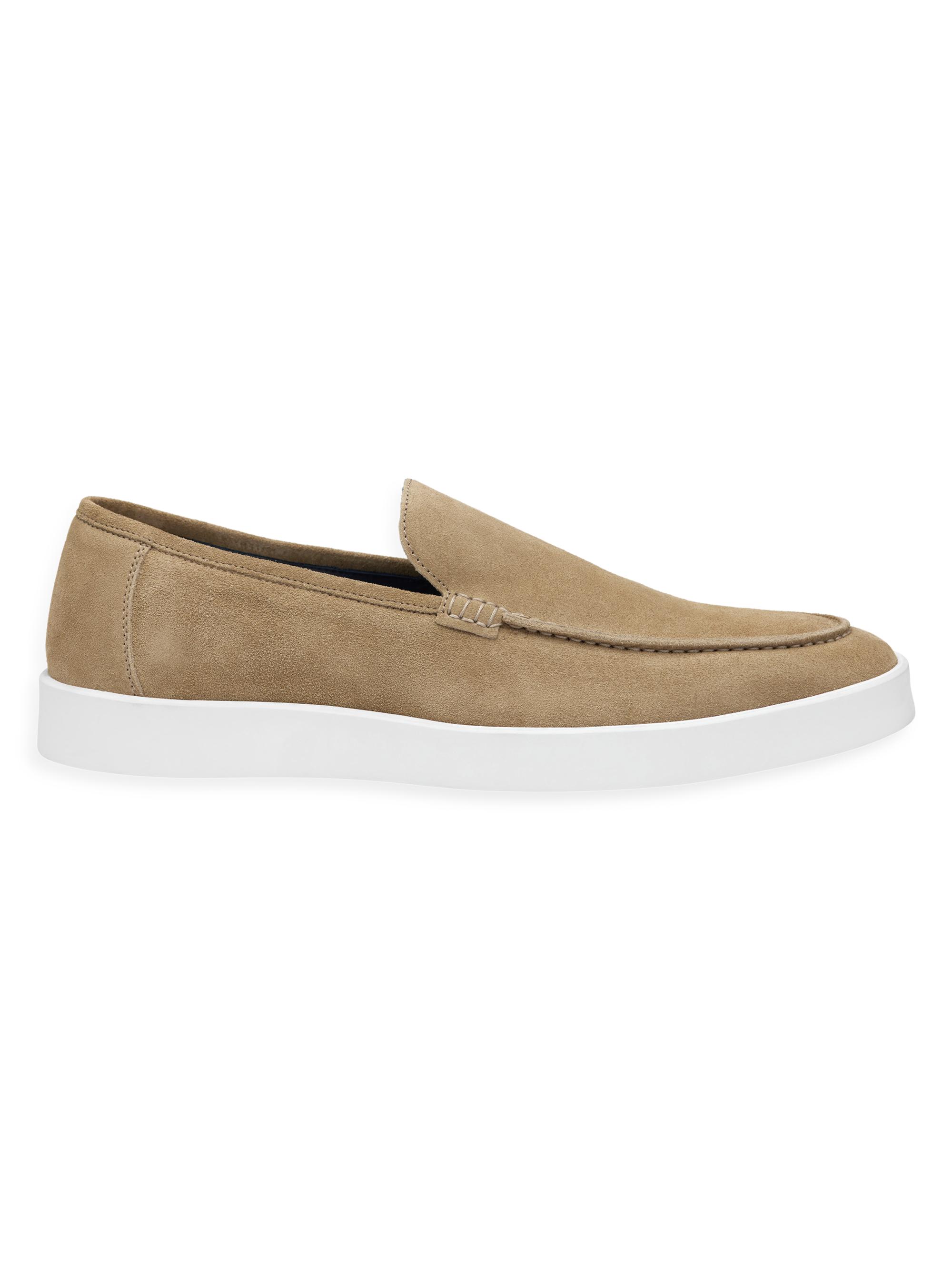 Johnston & Murphy Men's Bolivar Venetian Suede Loafers - Taupe