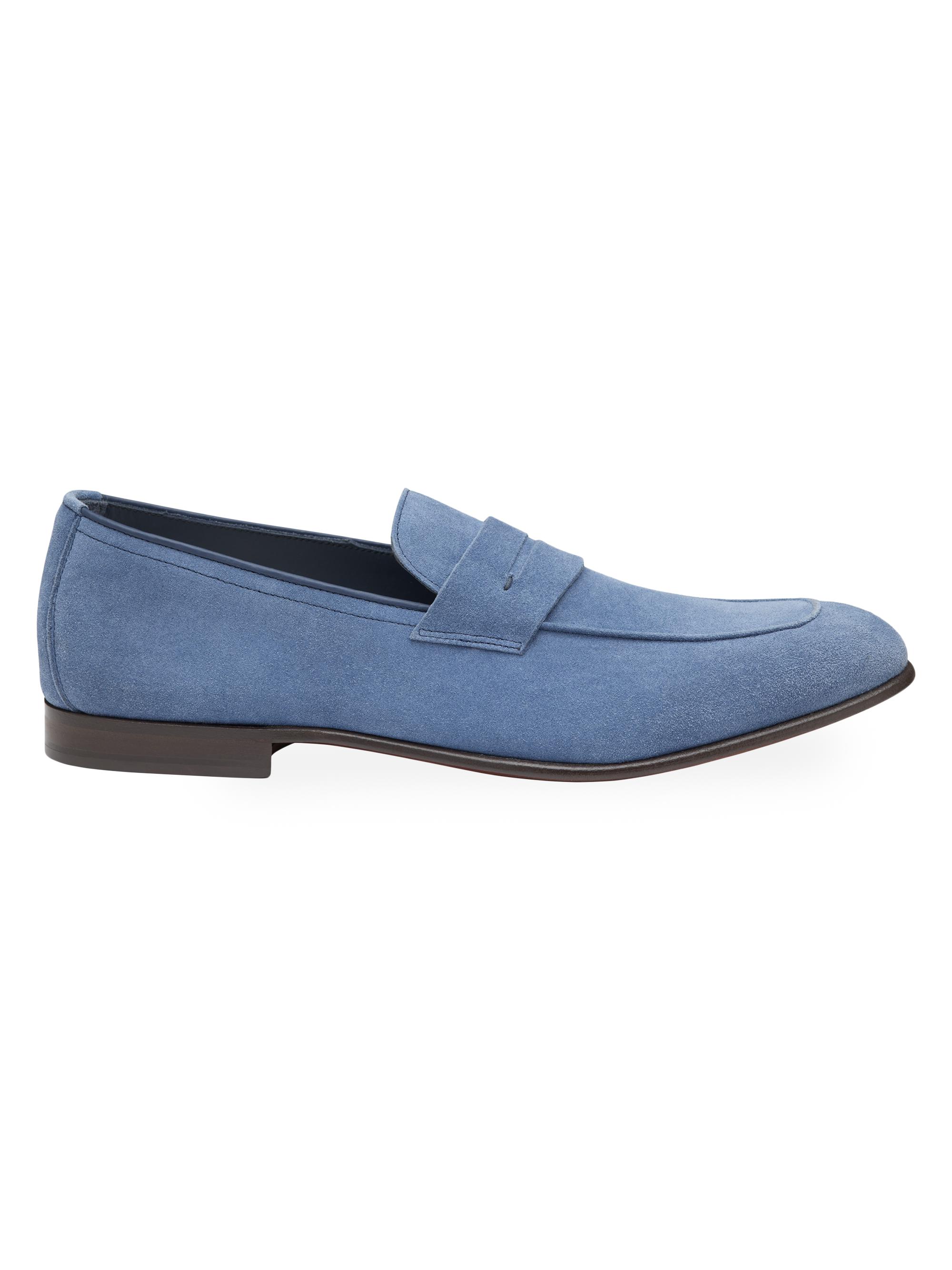 Johnston & Murphy Men's Taylor Suede Penny Loafers - Denim