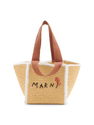 Marni logo-embossed tote bag - Blue