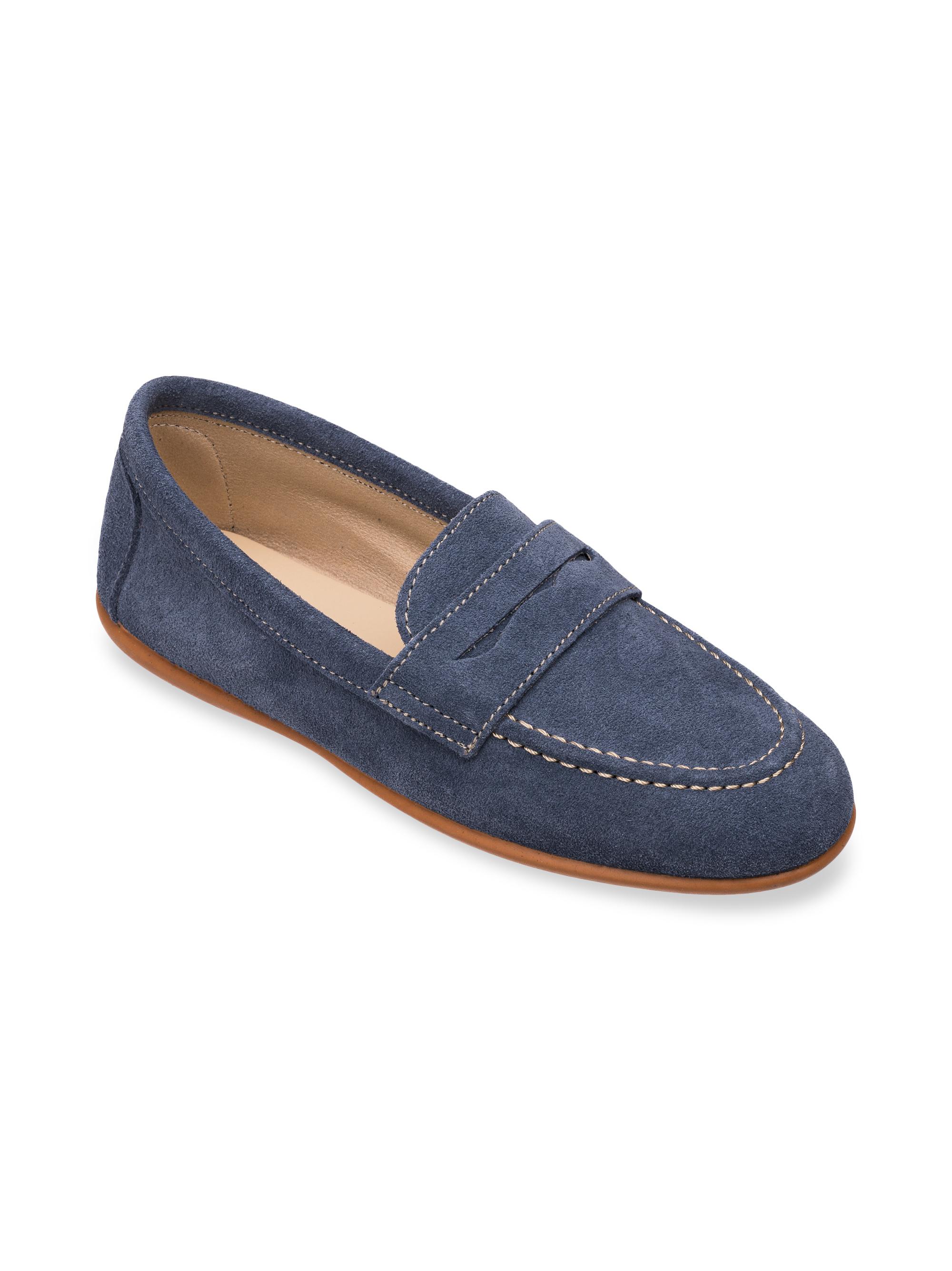 Elephantito Boy's Suede Penny Loafers - Suede Denim 11 (Child)