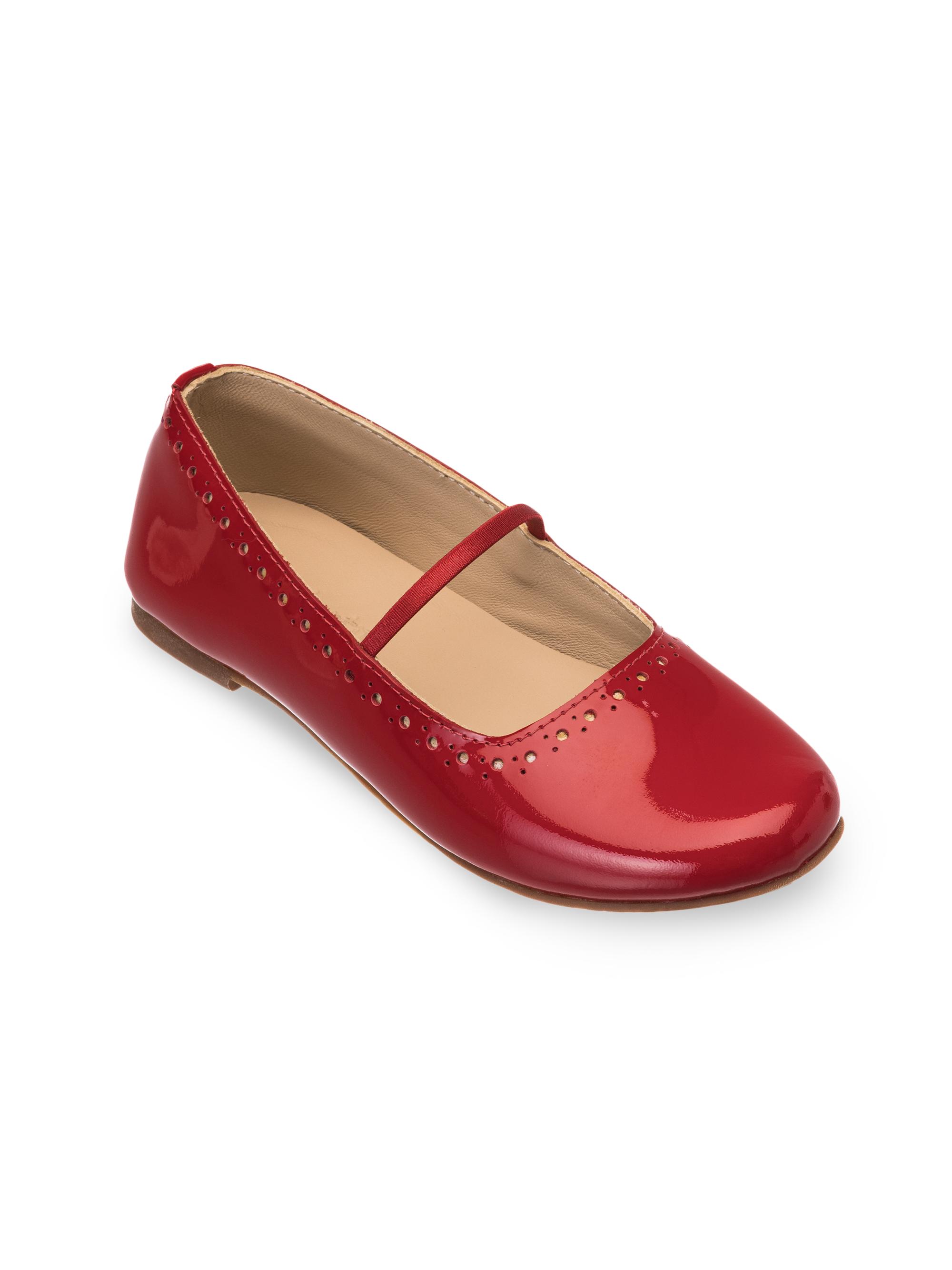 Elephantito Baby's & Girl's Sasha Leather Ballerina Flats - Red 6 (Child)