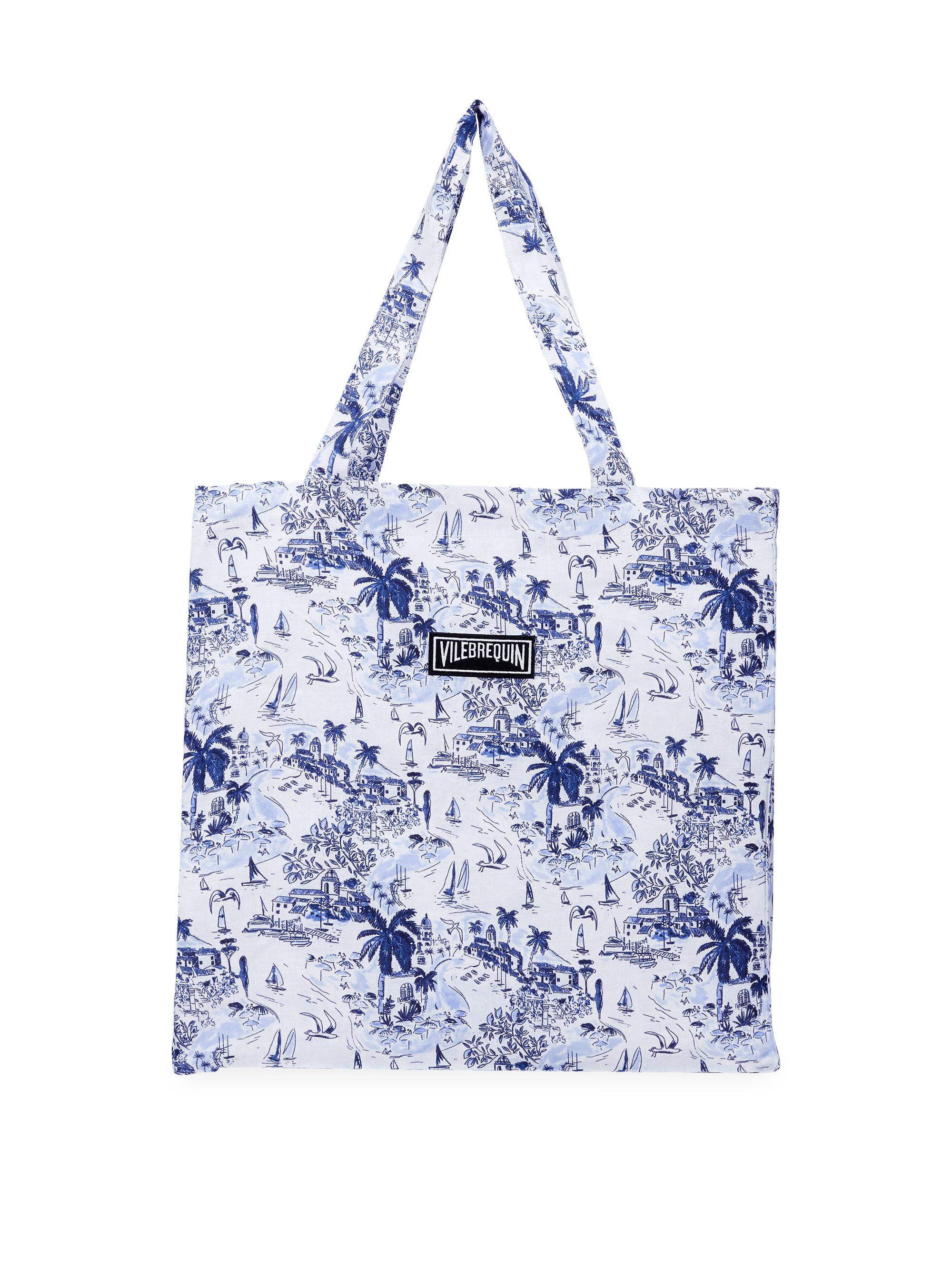 Vilebrequin Men's Babel Graphic-Print Linen Tote Bag