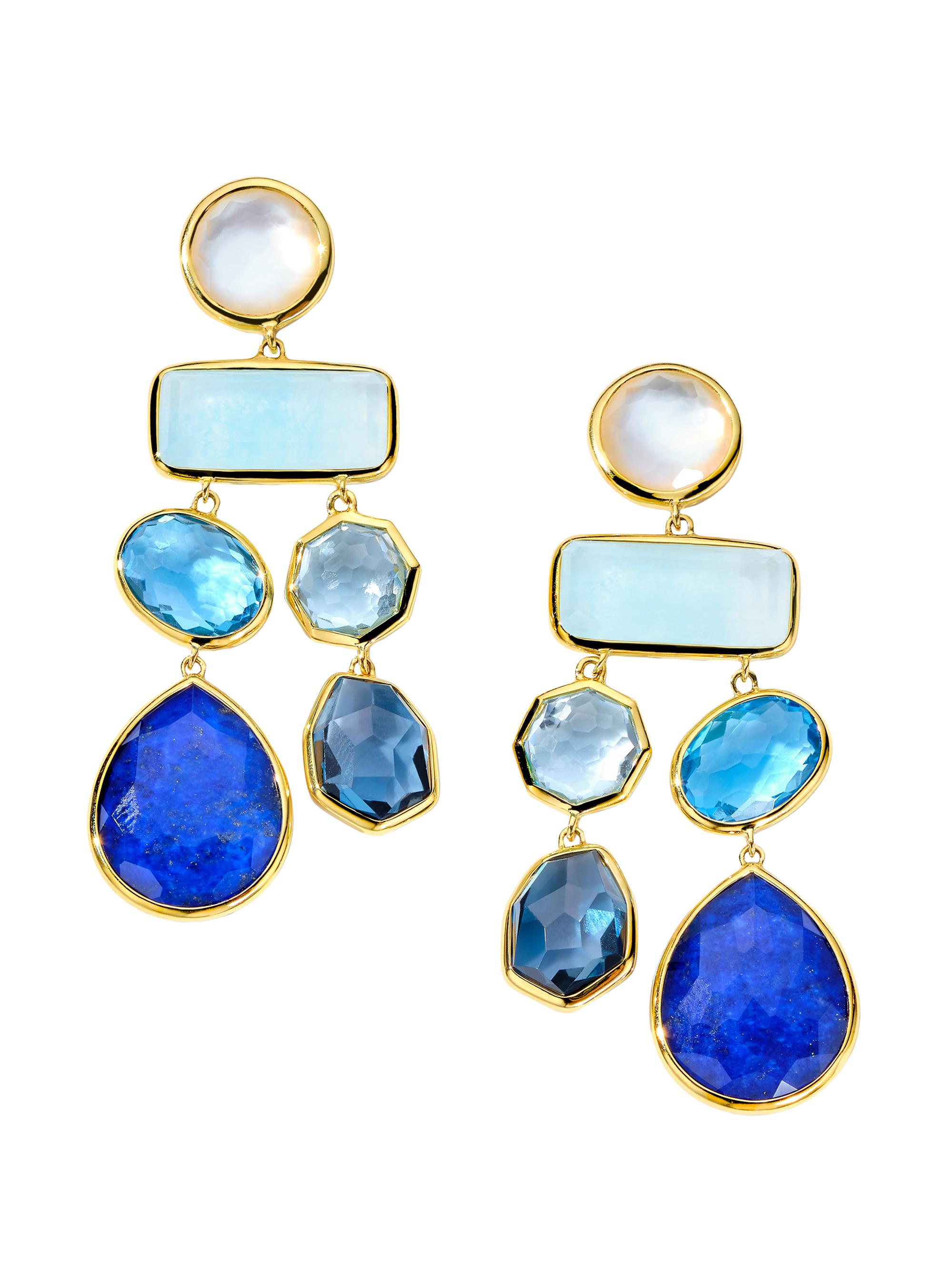 Ippolita Women's Rock Candy  Summer Rainbow 18K Yellow Gold & Multi-Stone Double-Strand Chandelier Earrings - Mare