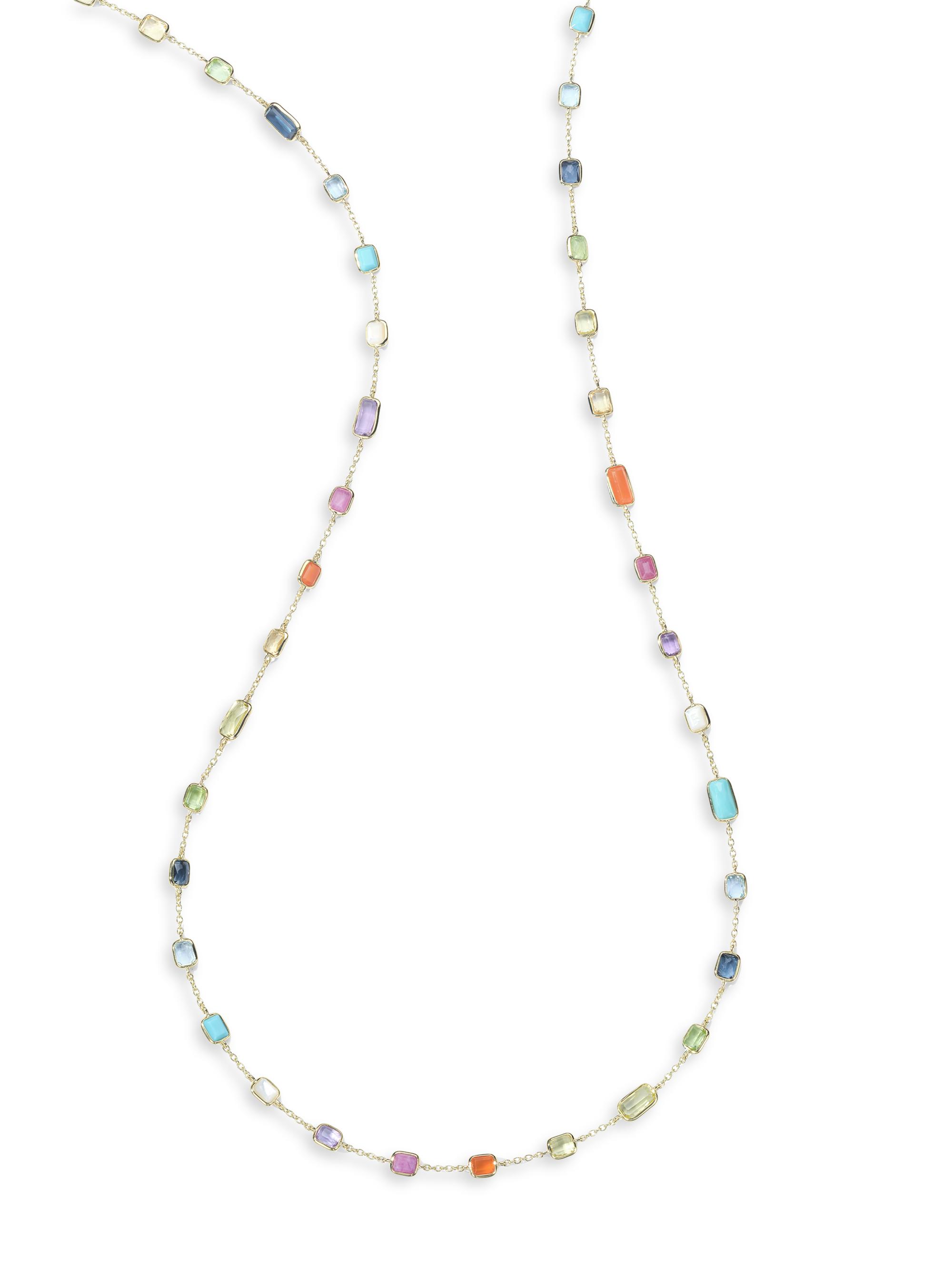 Ippolita Women's Rock Candy Long Summer Rainbow 18K Yellow Gold & Multi-Stone Necklace - Summer Rainbow