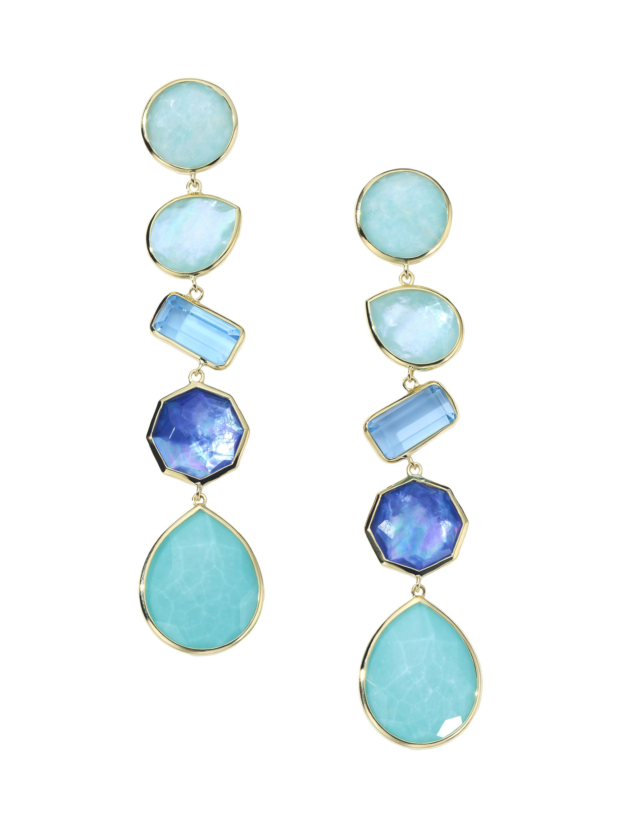 Ippolita Women's Rock Candy  5-Stone Waterfall 18K Yellow Gold & Multi-Stone Drop Earrings - Water Fall