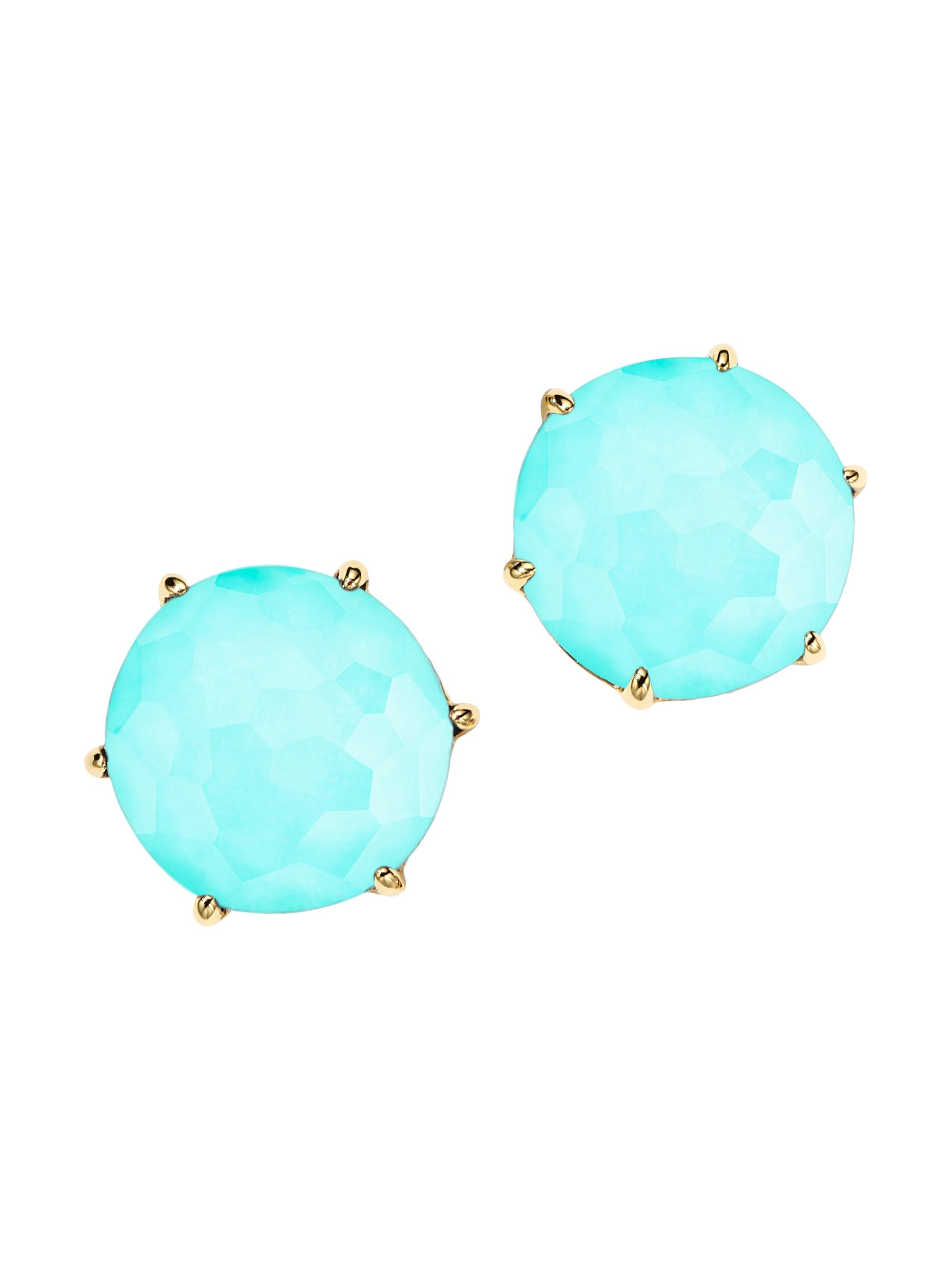Ippolita Women's Rock Candy 18K Yellow Gold & Gemstone  Stud Earrings - Turquoise