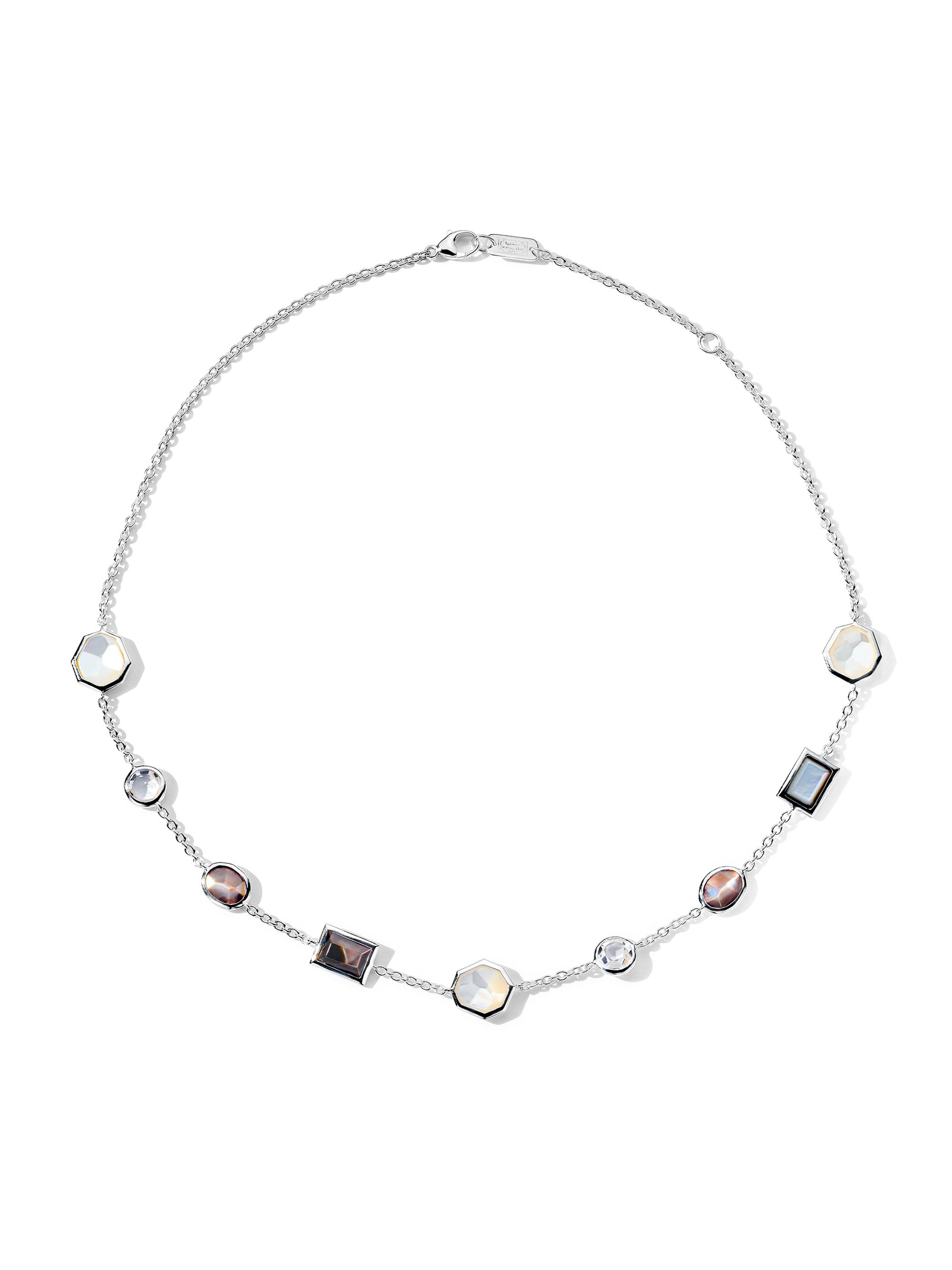Ippolita Women's Rock Candy Mixed-Cut Sterling Silver, Rock Crystal & Mother-Of-Pearl Doublet Station Necklace - Sabbia