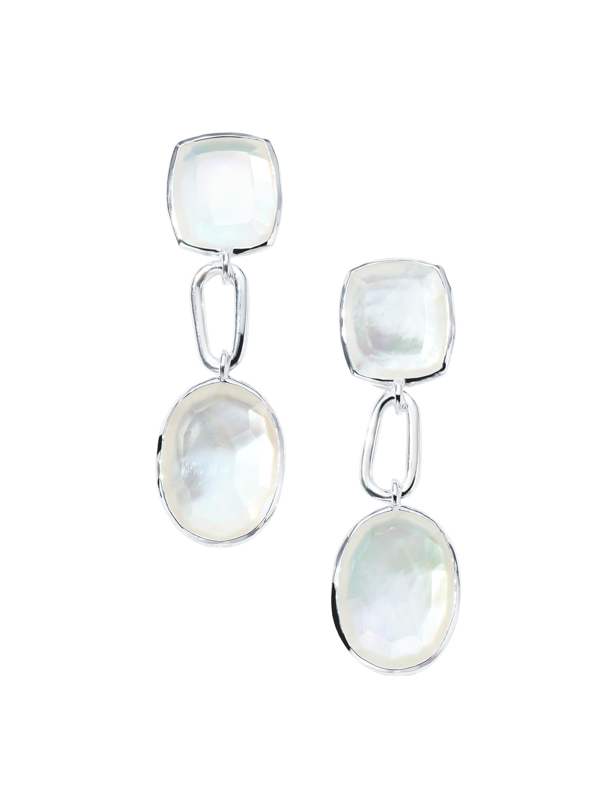 Ippolita Women's Rock Candy  Mixed-Cut 3-Tier Sterling Silver, Rock Crystal & Mother-Of-Pearl Doublet Drop Earrings - Mother Of Pearl
