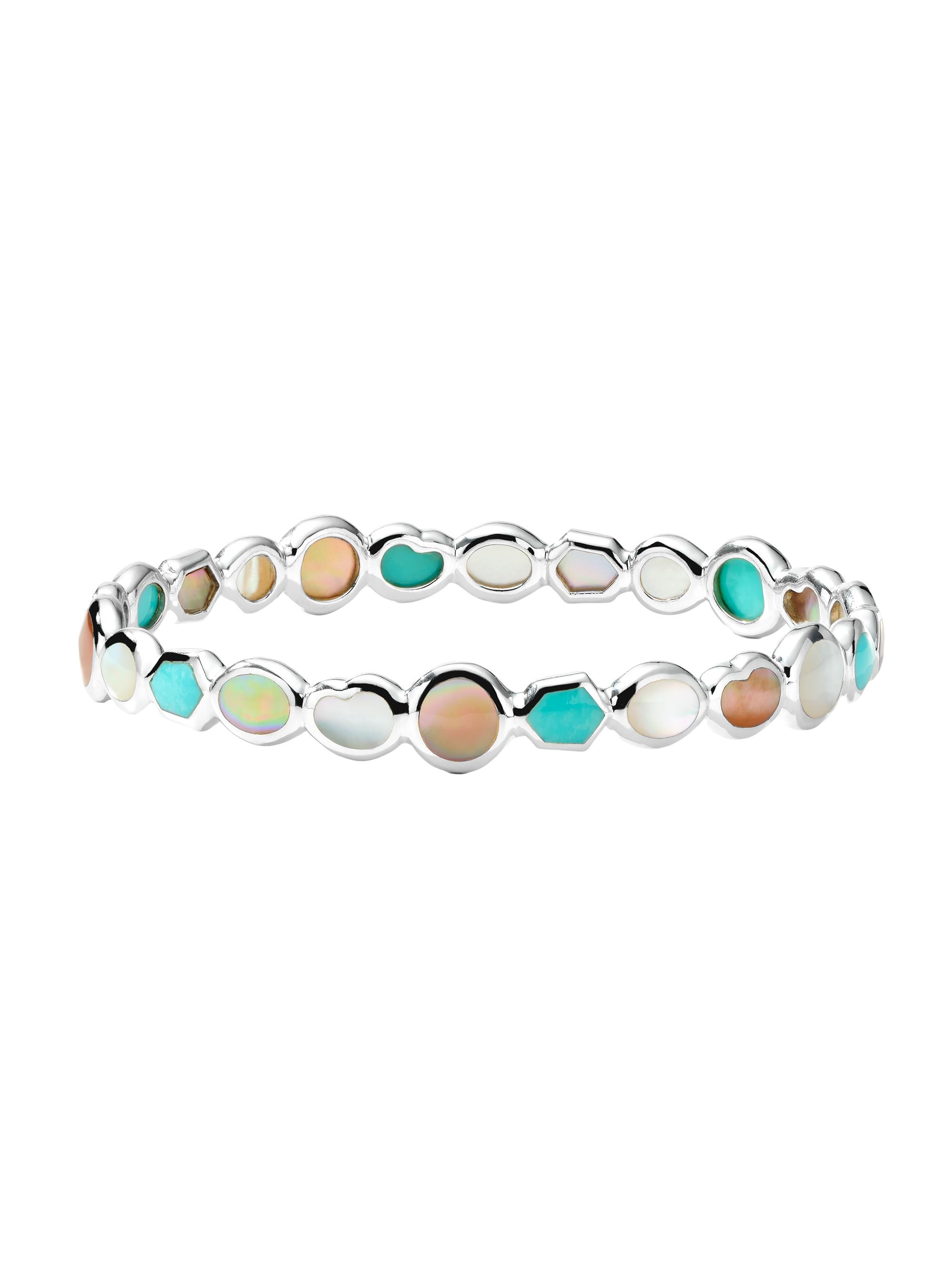 Ippolita Women's Polished Rock Candy All-Over Stone Isola Sterling Silver, Turquoise & Mother-of-Pearl Bangle - Isola
