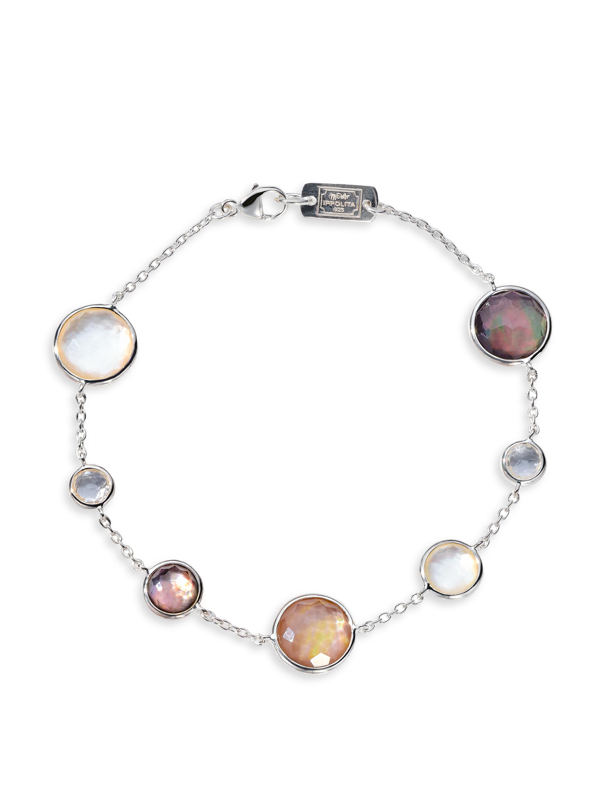 Ippolita Women's Lollipop 7-Stone Calabria Sterling Silver, Doublet & Triplet Station Bracelet - Sabbia