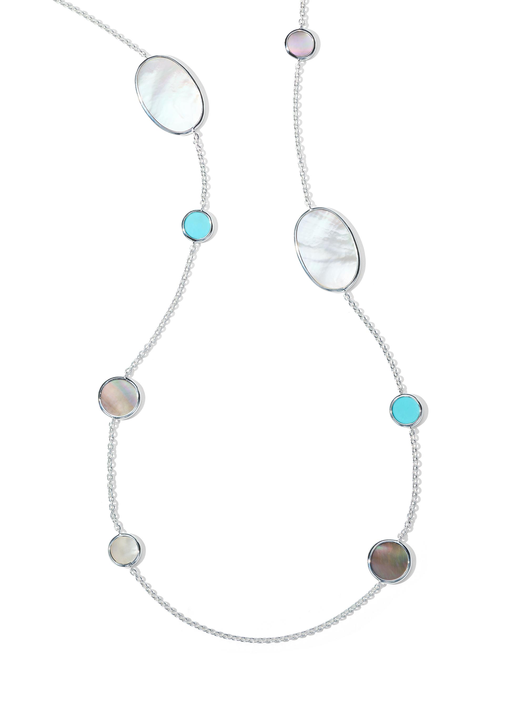 Ippolita Women's Polished Rock Candy Oval Isola Sterling Silver, Turquoise & Mother-of-Pearl Station Necklace - Isola