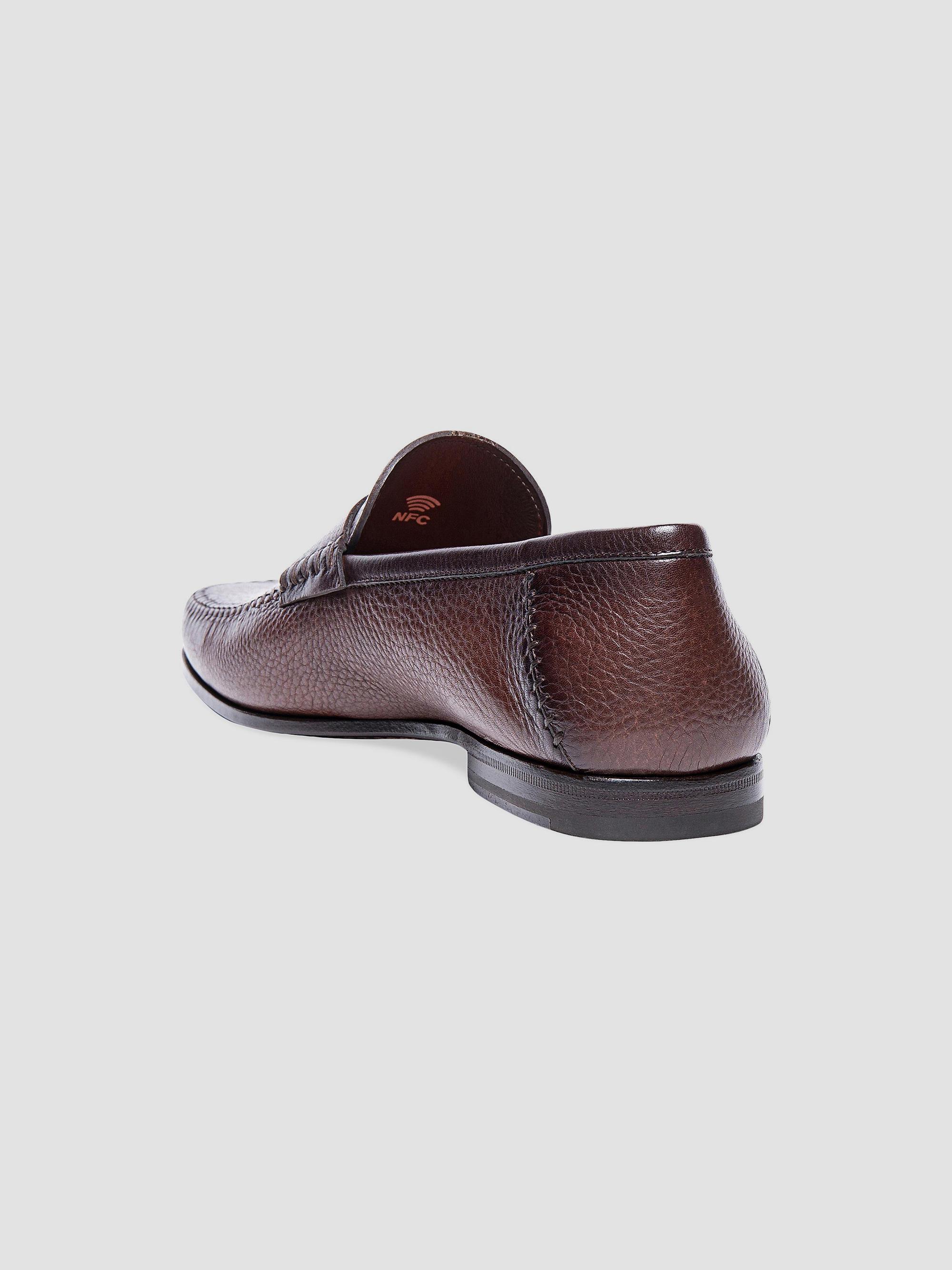 Santoni Mens Paine Loafers 11.5 D Brown Leather Loafer Shoes Italy A18 santoni-shoes-paine-plain-  main image 2
